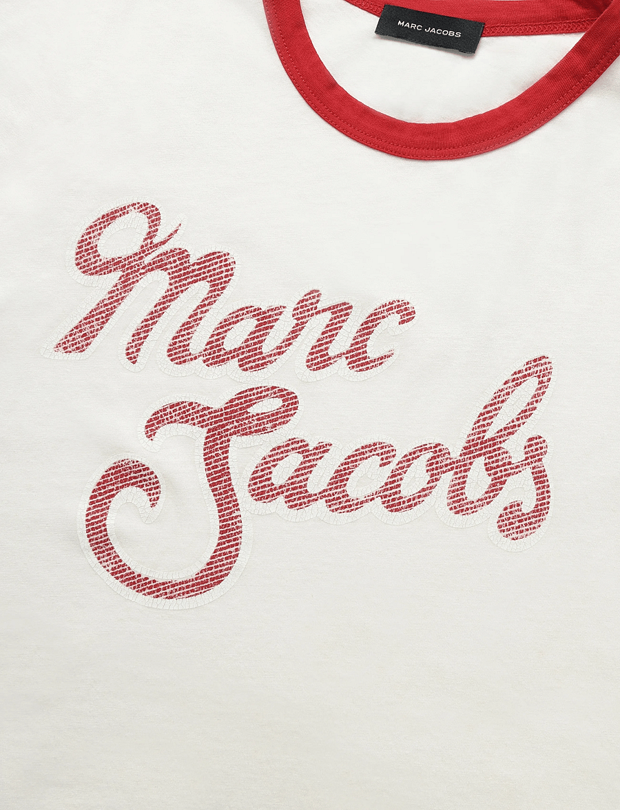 Marc Jacobs - MARC LOGO RINGER FEMME TEE - t-shirts - white multi - 5