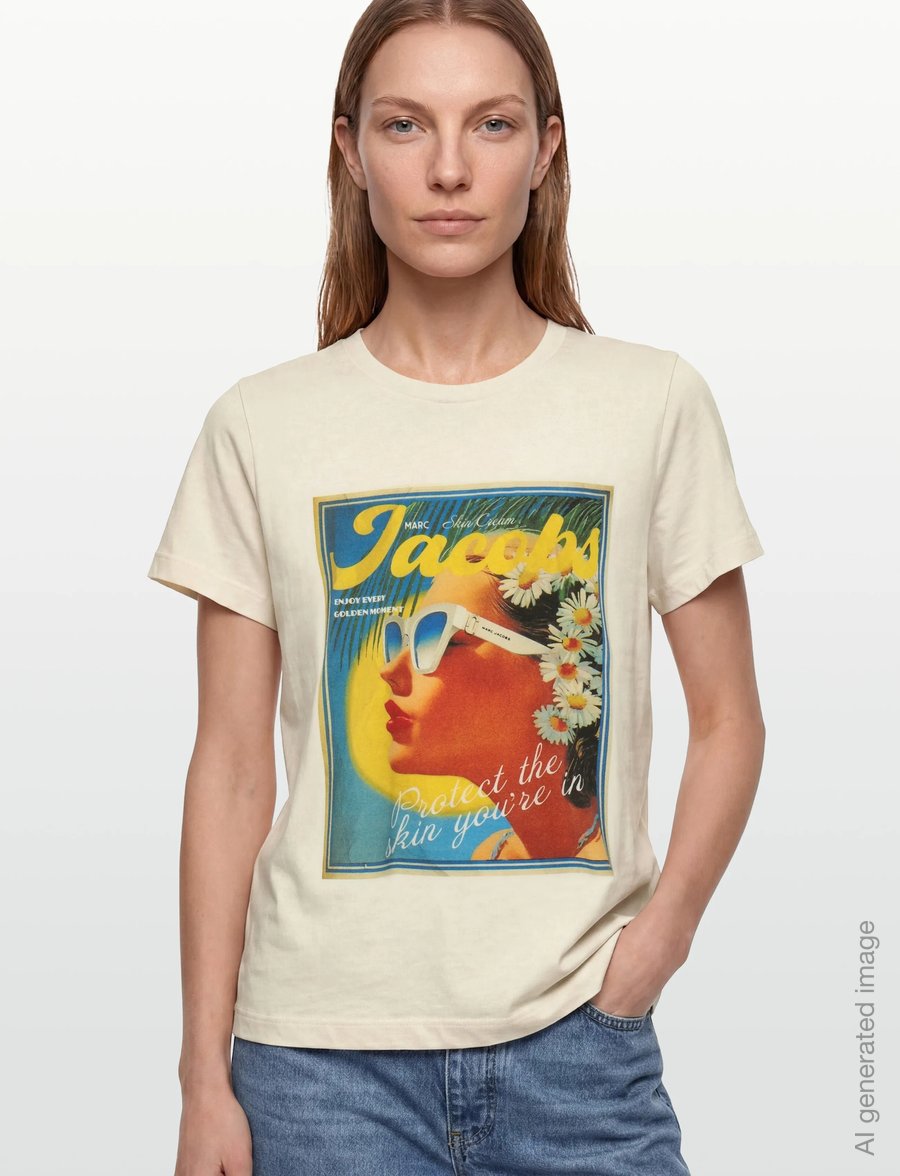 Marc Jacobs - SUN POSTER FEMME TEE - t-shirts - white multi - 3