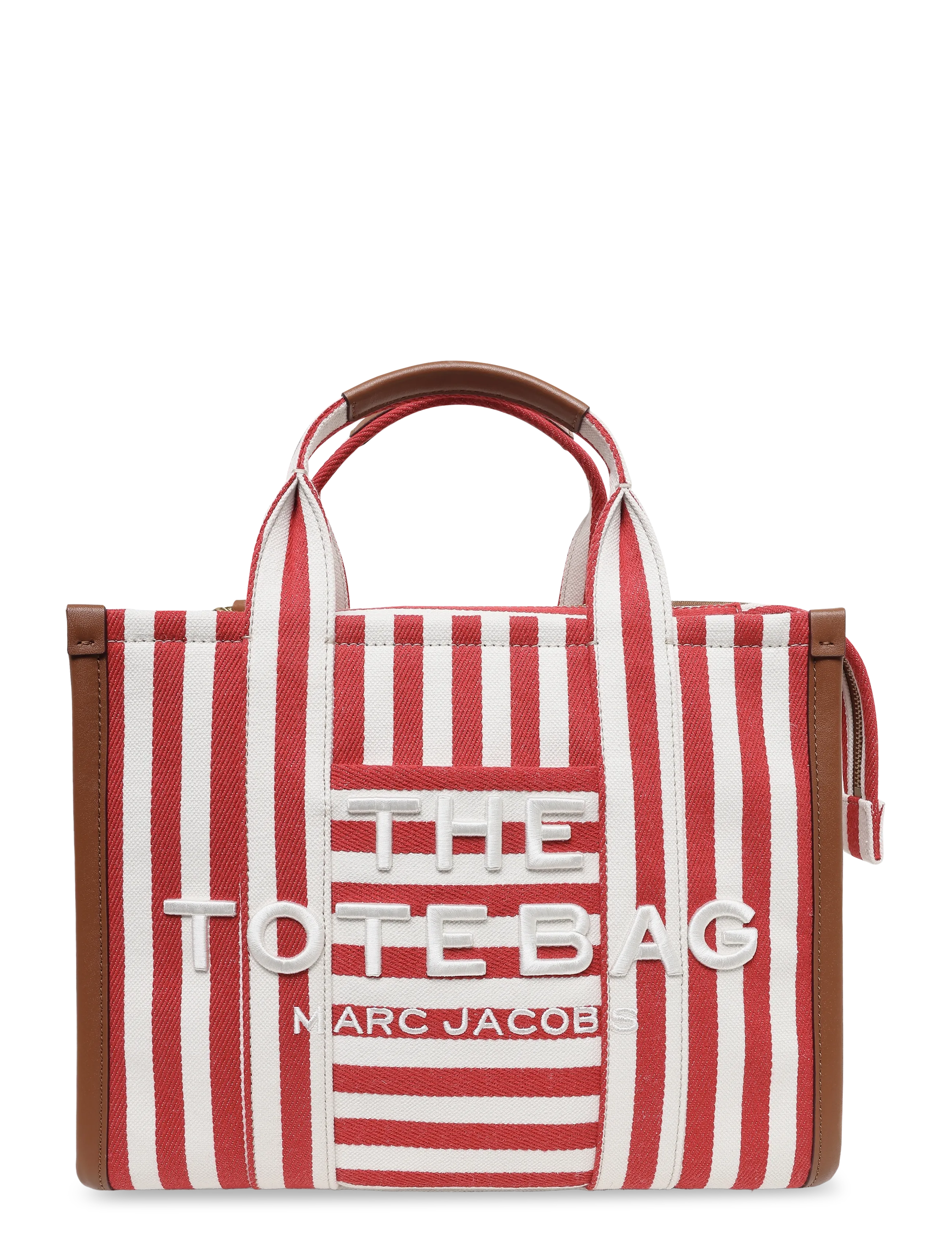 Marc Jacobs The Medium Tote, Kvinder, Stribet Tote Taske, Rød, Str: ONE SIZE