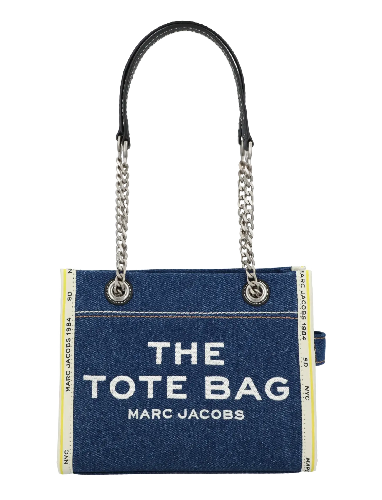 Marc Jacobs The Demin Chain, Kvinder, Denim Kæderem Tote Taske, Blå, Str: ONE SIZE