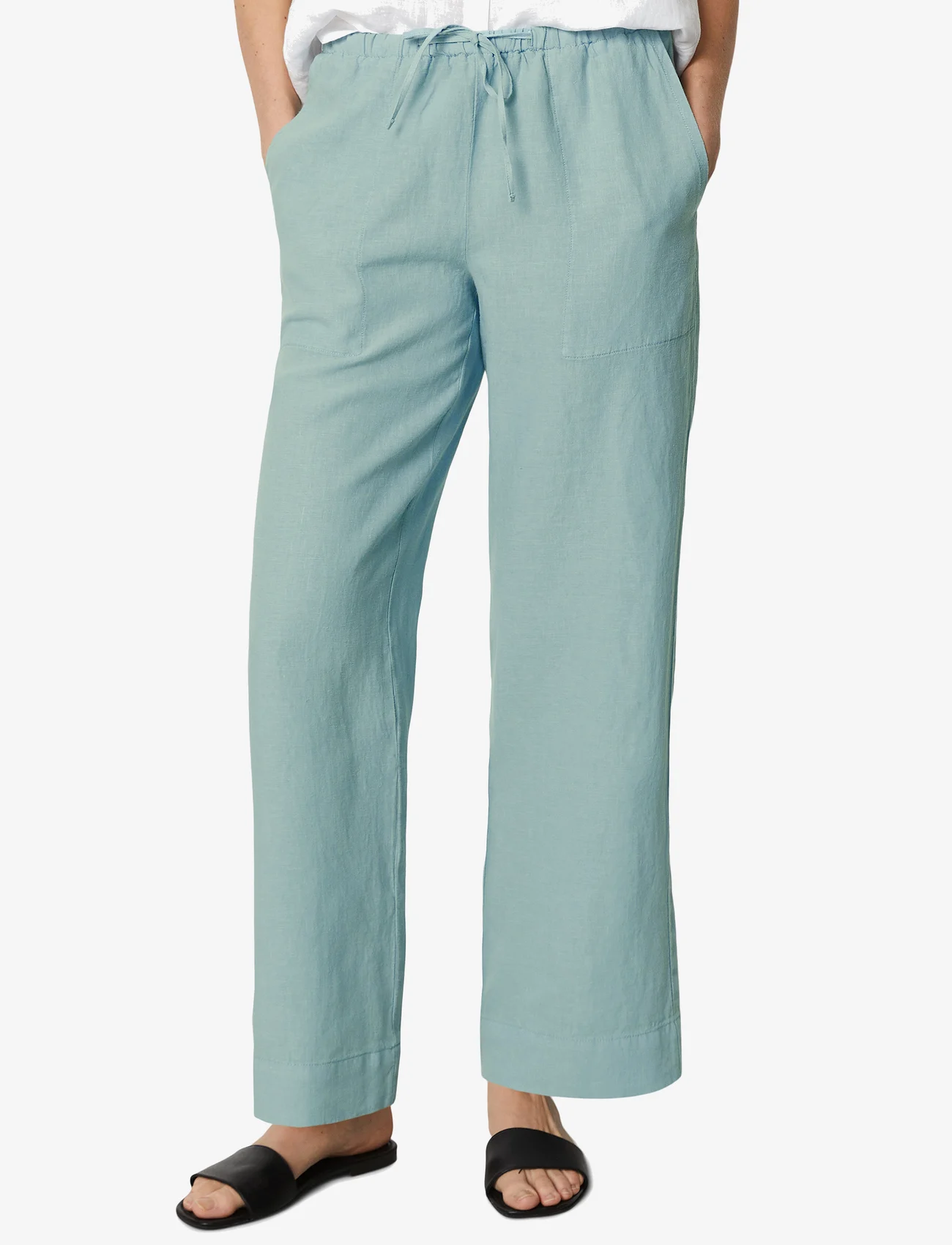 Marc O'Polo - WOVEN PANTS - linased püksid - soft teal - 1