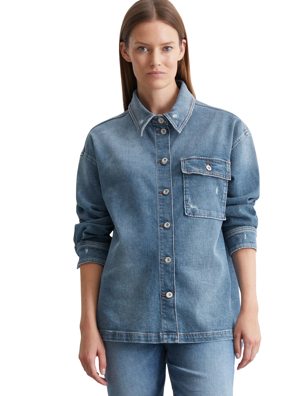 Marc O'Polo - DENIM SHIRT - jeansskjortor - fluent stretch wash - 0