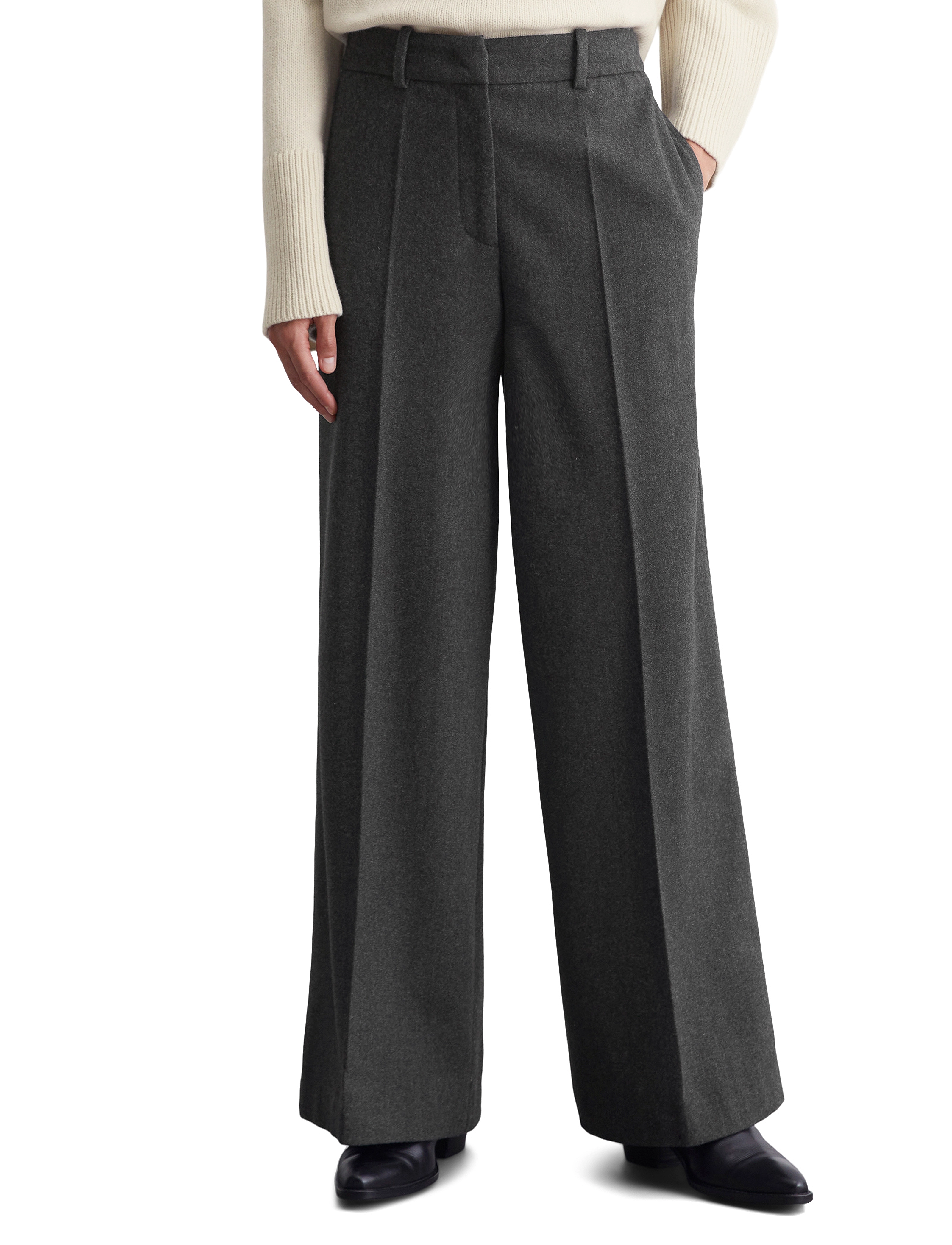 Marc O'Polo - WOVEN PANTS - deep grey melange - 0