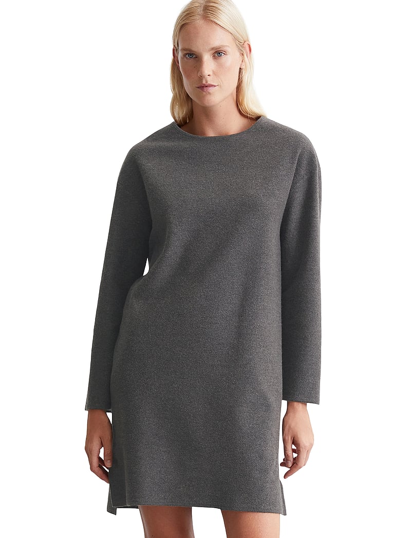Marc O'Polo - HEAVY KNIT DRESSES - stickade klänningar - deep grey melange - 0