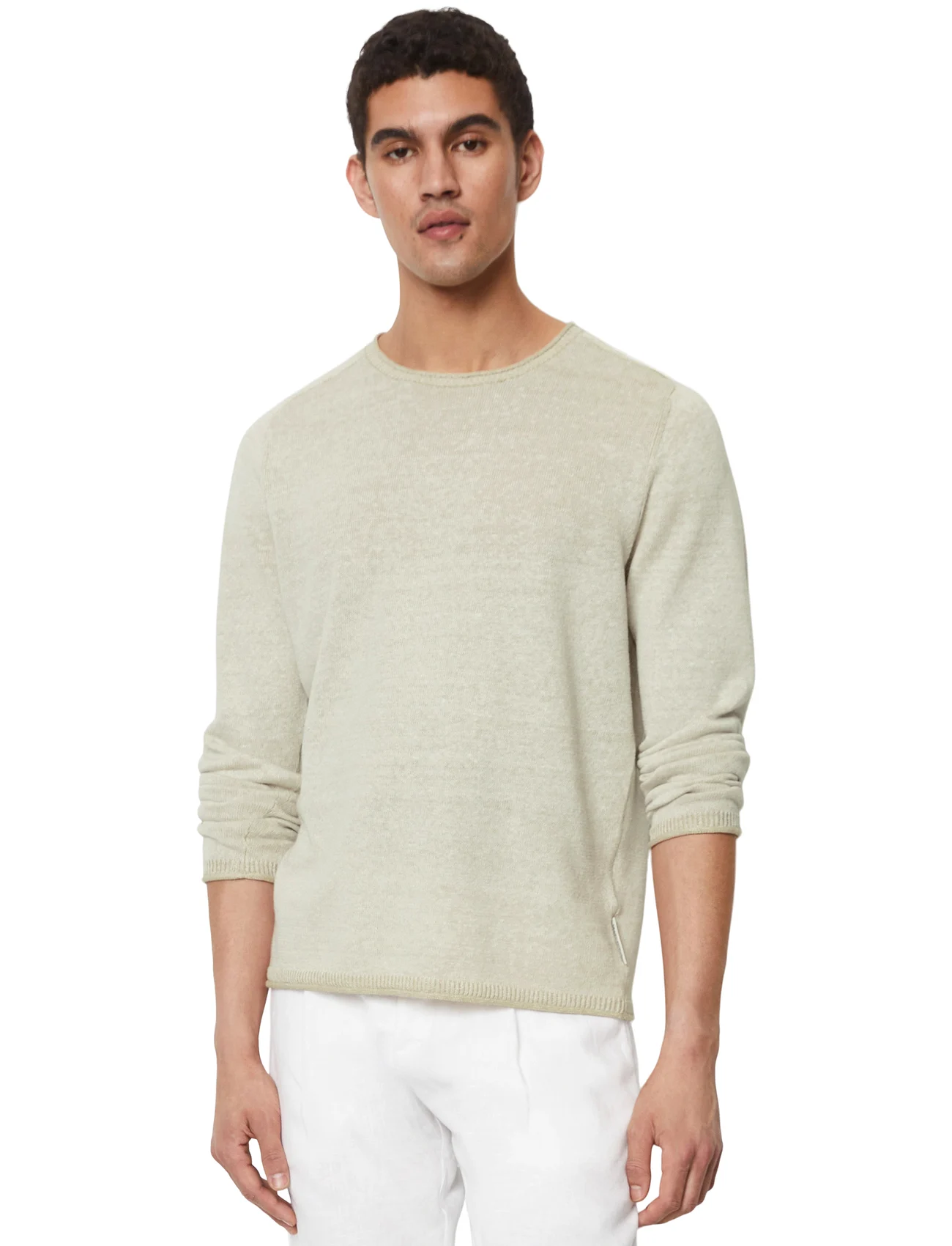 Marc O'Polo - PULLOVER LONG SLEEVE - rund hals - white cotton - 1