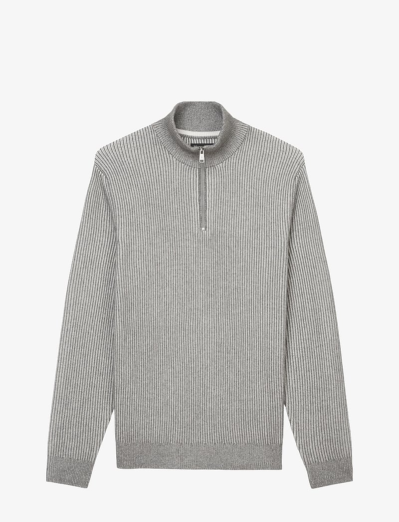 Marc O'Polo - PULLOVER LONG SLEEVE - pullover mit halbem reißverschluss - grey melange - 1