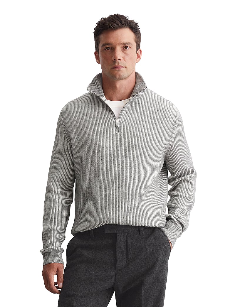 Marc O'Polo - PULLOVER LONG SLEEVE - pullover mit halbem reißverschluss - grey melange - 0