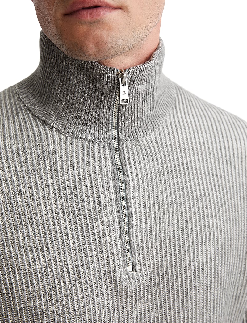 Marc O'Polo - PULLOVER LONG SLEEVE - pullover mit halbem reißverschluss - grey melange - 3