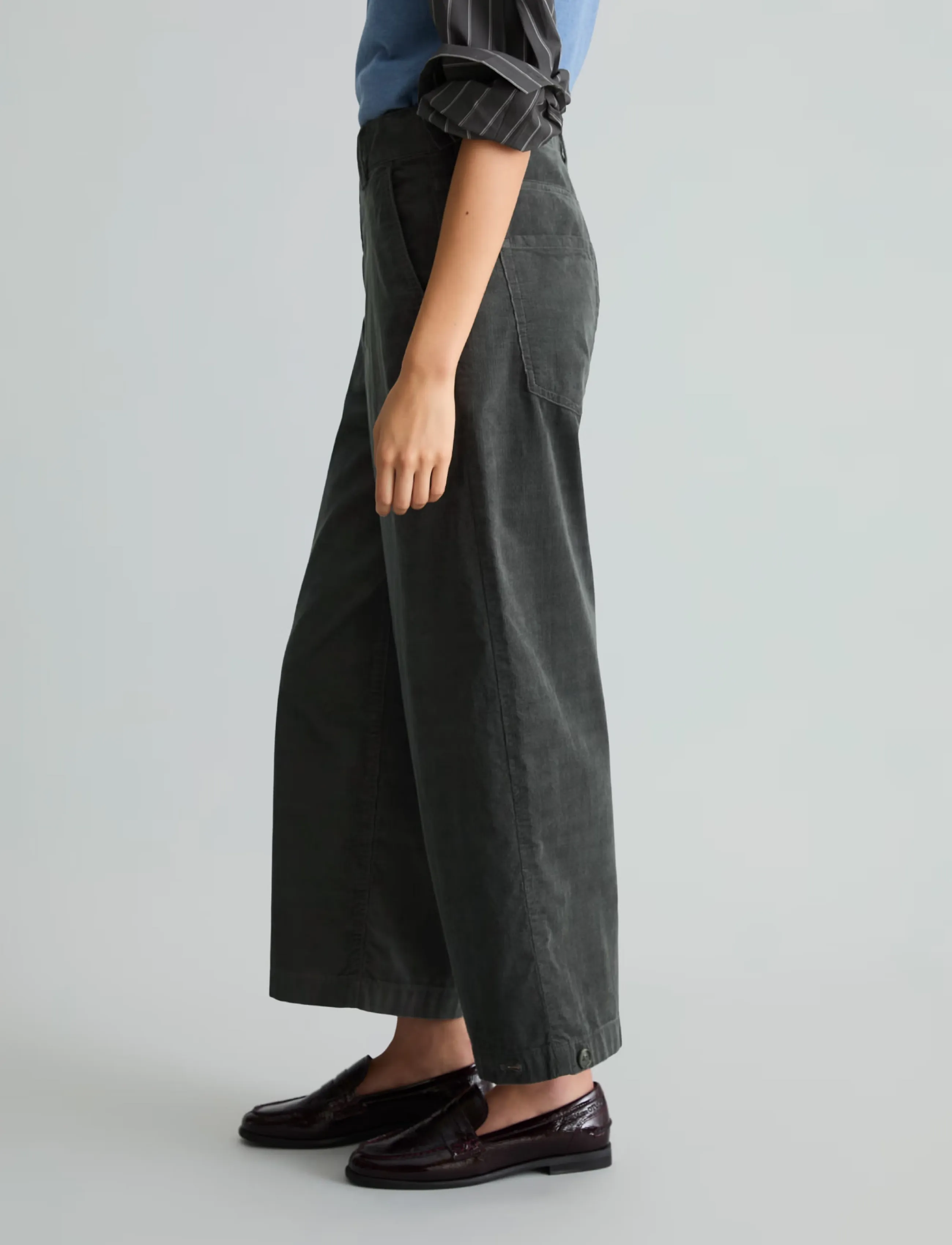 Marc O'Polo - Woven 5-Pockets - hosen mit weitem bein - light graphite - 4