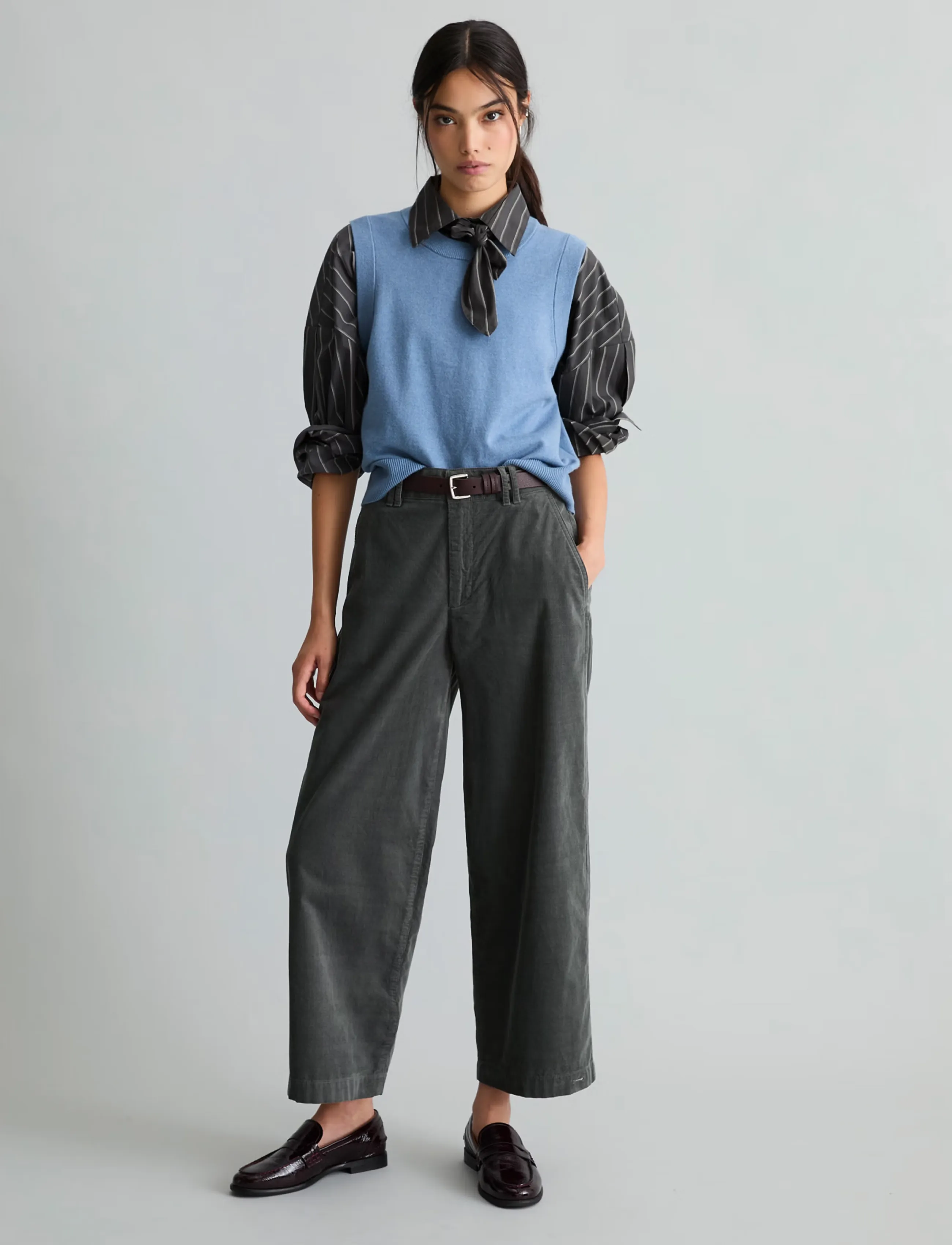 Marc O'Polo - Woven 5-Pockets - hosen mit weitem bein - light graphite - 5