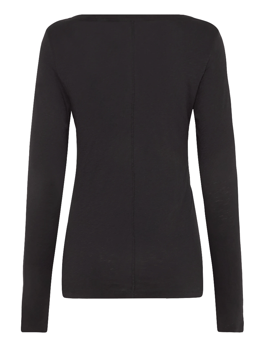 Marc O'Polo - T-Shirt, LSL, Round Neck, Slim Fit - långärmade toppar - black - 2