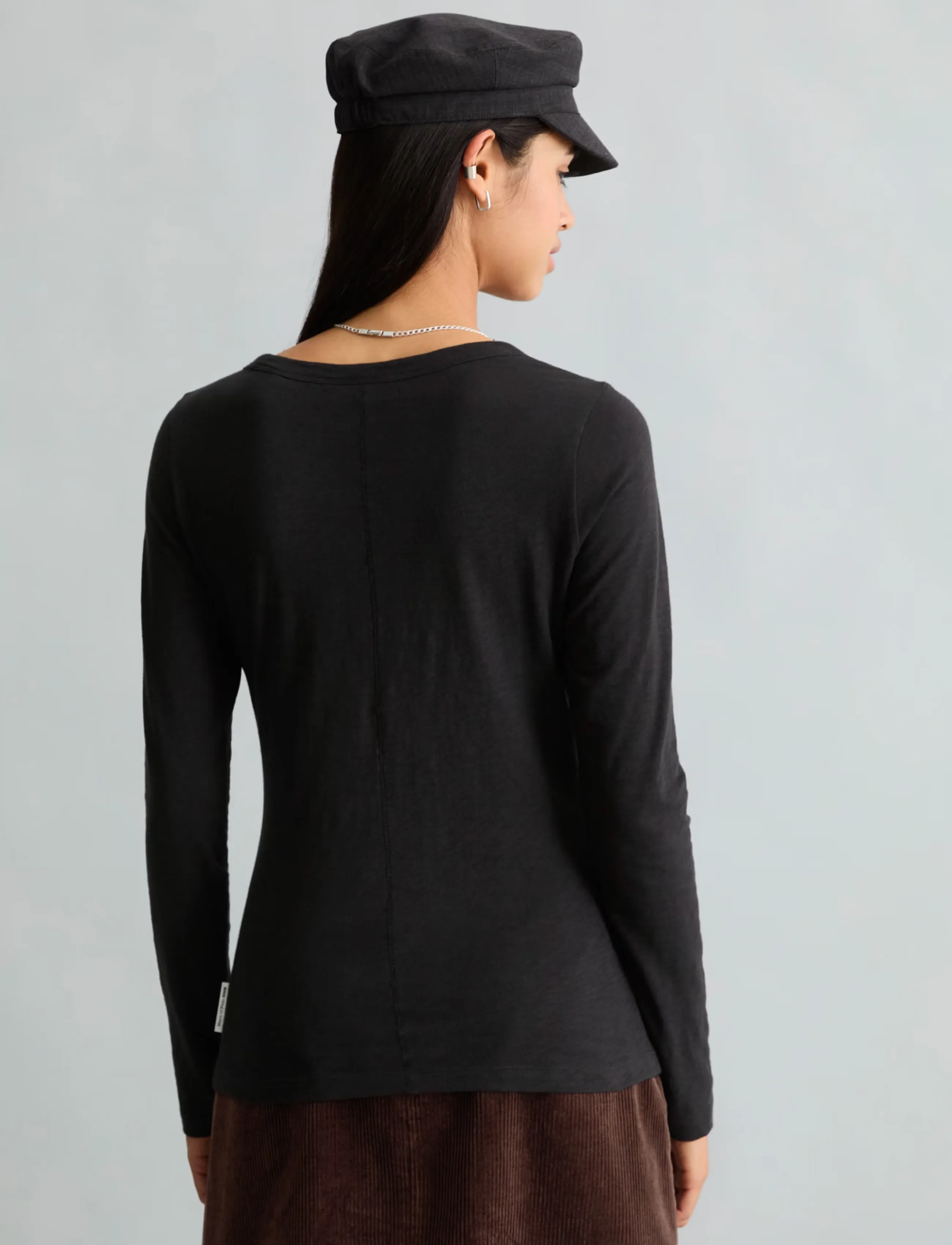 Marc O'Polo - T-Shirt, LSL, Round Neck, Slim Fit - långärmade toppar - black - 2