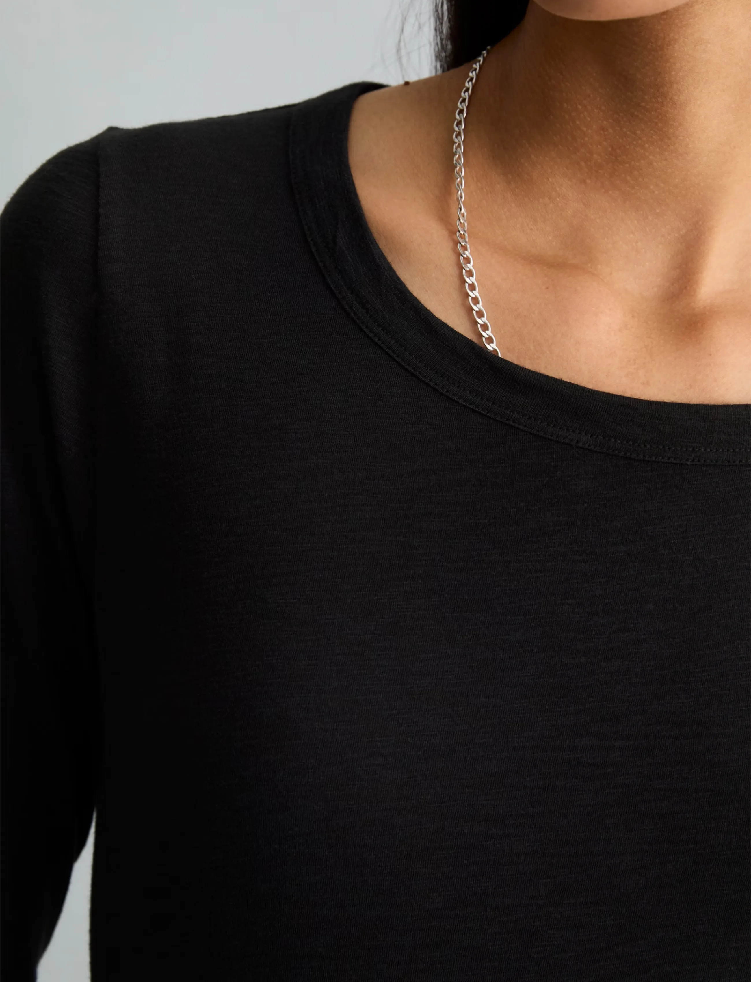 Marc O'Polo - T-Shirt, LSL, Round Neck, Slim Fit - långärmade toppar - black - 3