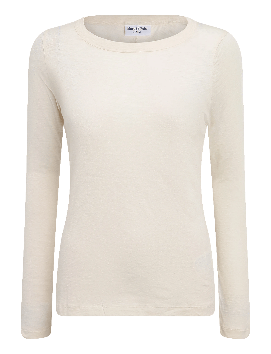 Marc O'Polo - T-Shirt, LSL, Round Neck, Slim Fit - pikkade varrukatega topid - white blush - 1