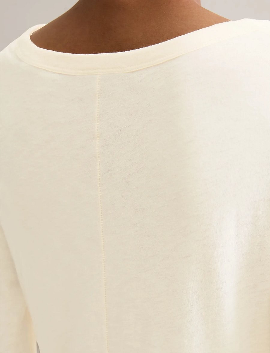 Marc O'Polo - T-Shirt, LSL, Round Neck, Slim Fit - långärmade toppar - white blush - 3