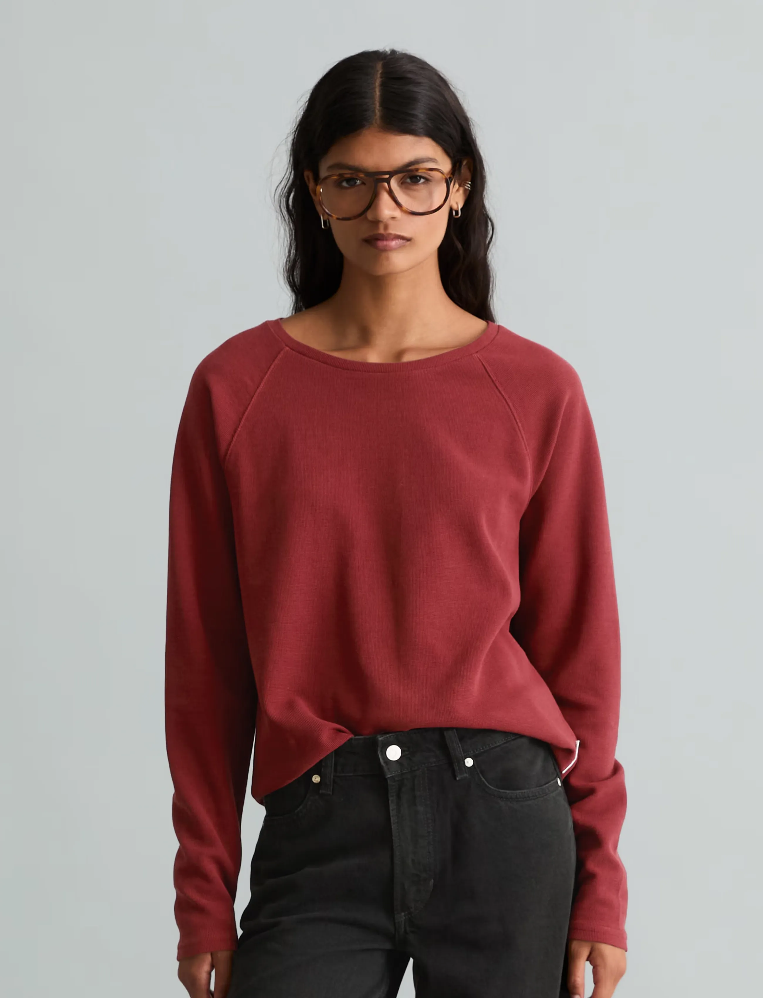 Marc O'Polo - T-Shirt, LSL, Raglan Sleeves - långärmade toppar - deep burgundy - 5