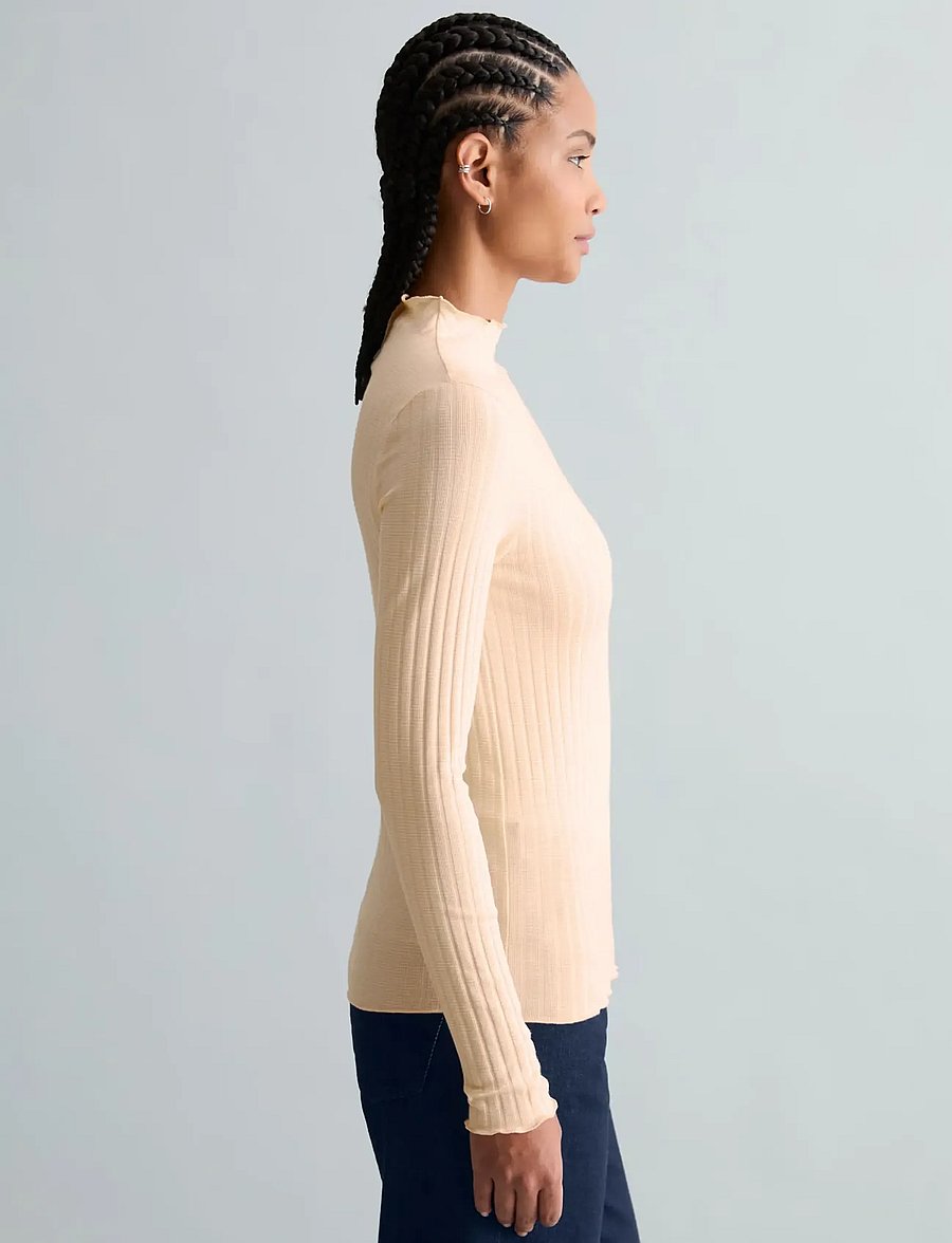 Marc O'Polo - Jersey T-Shirts Longsleeve - langærmede toppe - light orange_multi_01 - 4