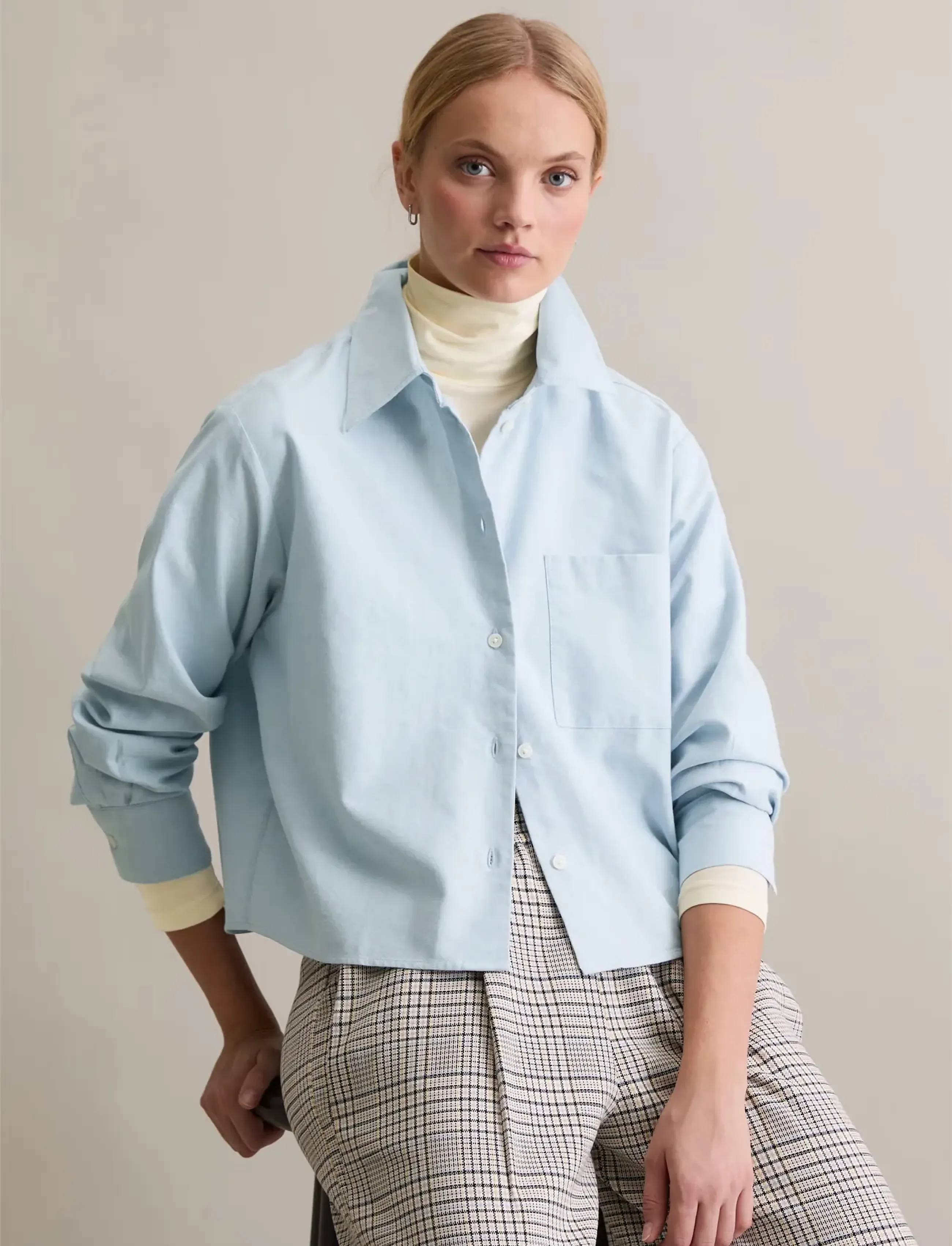 Marc O'Polo Woven Blouses Longsleeve, XXL, Blue, Bluser > Langærmede, Dame