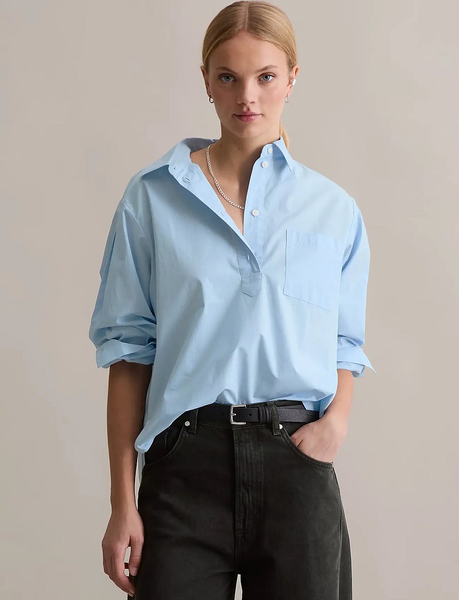 Marc O'Polo - Woven Blouses Longsleeve - langärmelige blusen - blue dusk - 0