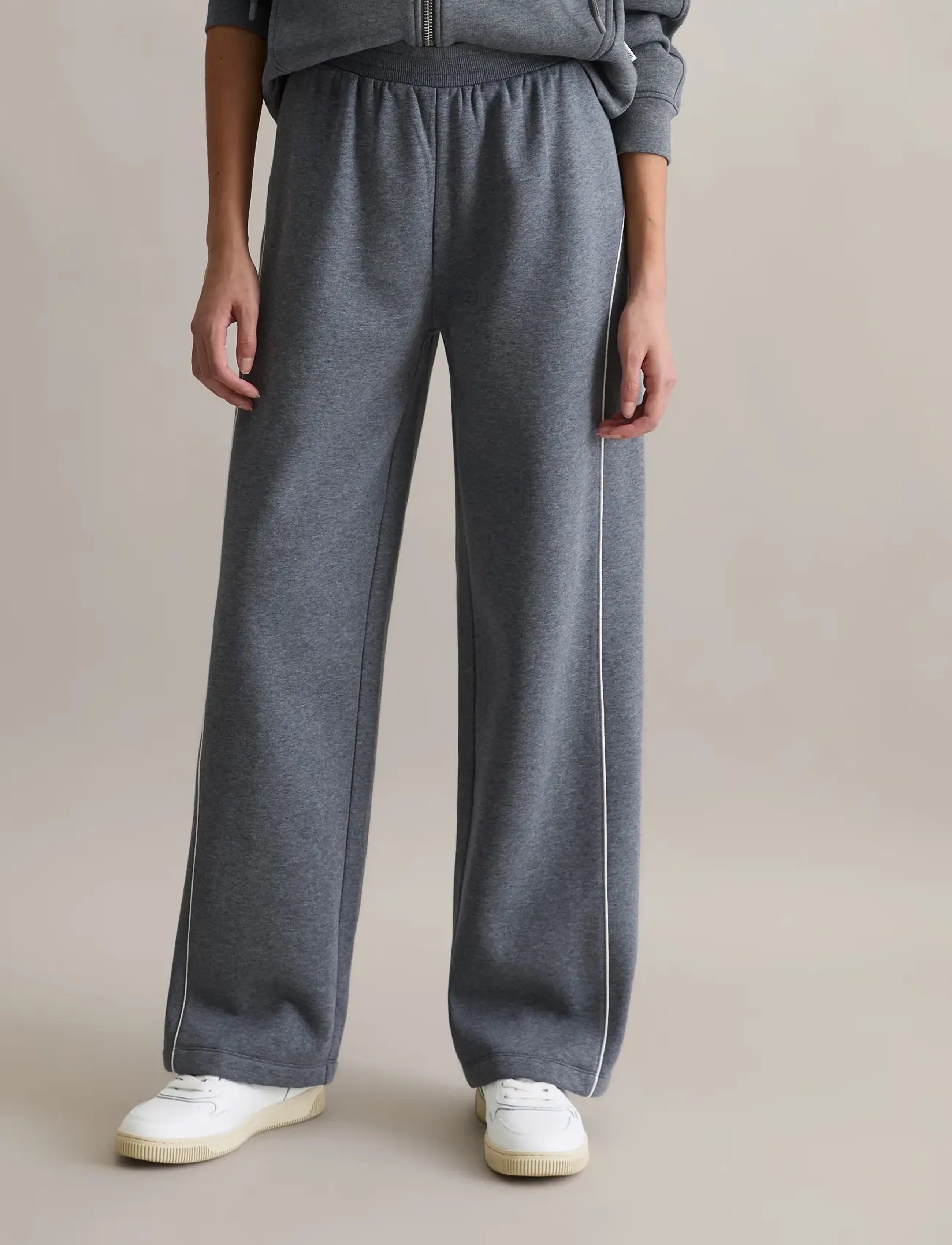 Marc O'Polo Sweat Pants, Kvinder, Sweatpants Med Vide Ben Og Sidestribe, Grå, Str: L
