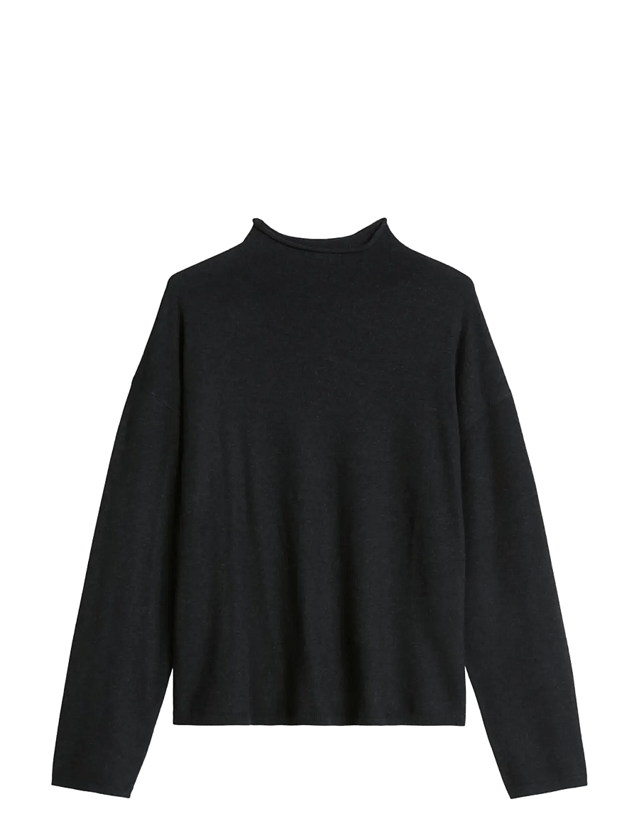 Marc O'Polo - Pullovers, LSL, Stand-Up Collar - coal grey melange - 1