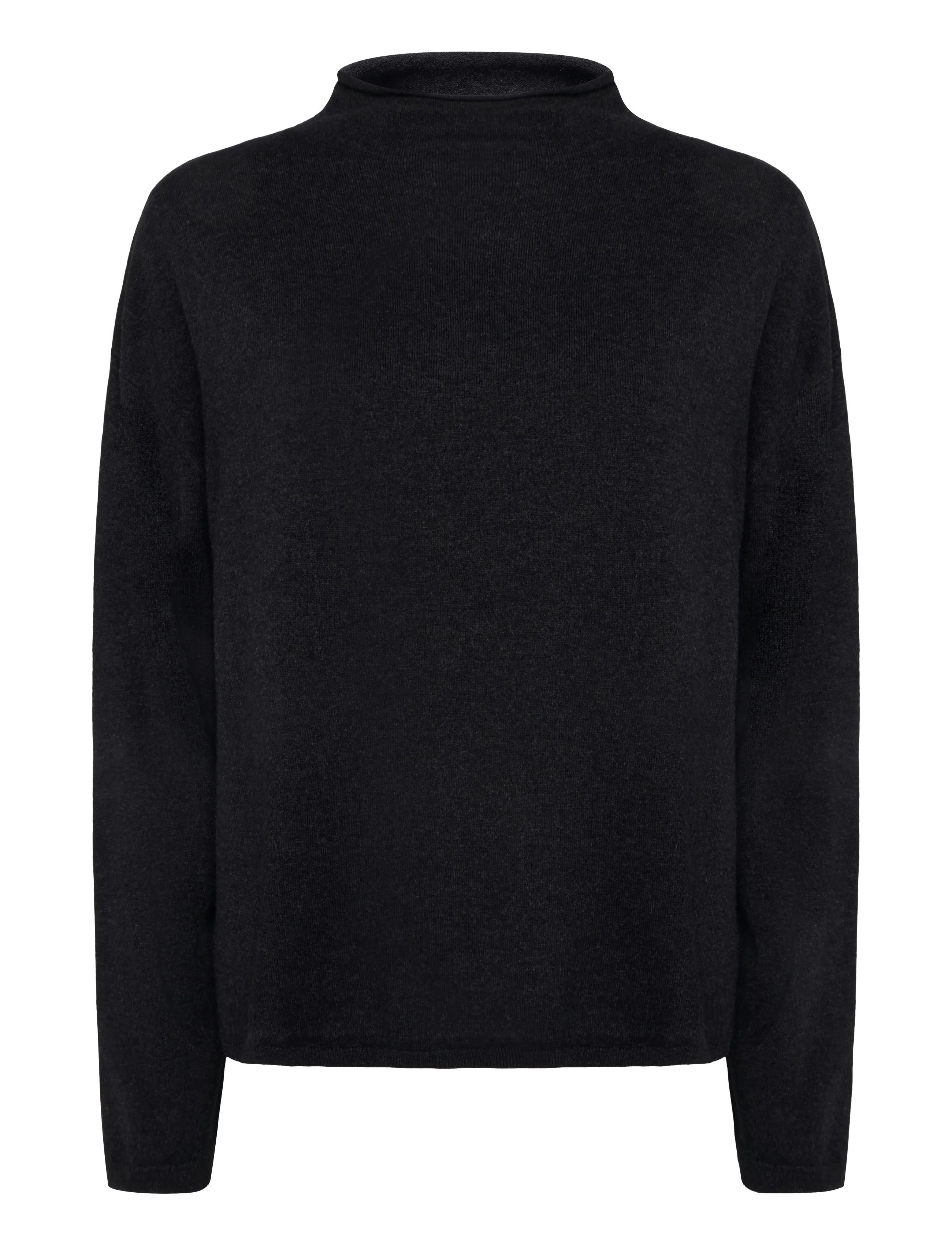 Marc O'Polo Pullovers, LSL, Stand-Up Collar - Kläder - COAL GREY MELANGE / grey