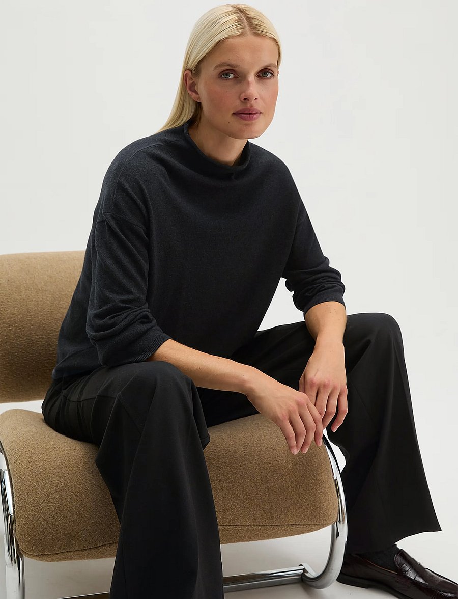 Marc O'Polo - Pullovers, LSL, Stand-Up Collar - coal grey melange - 0