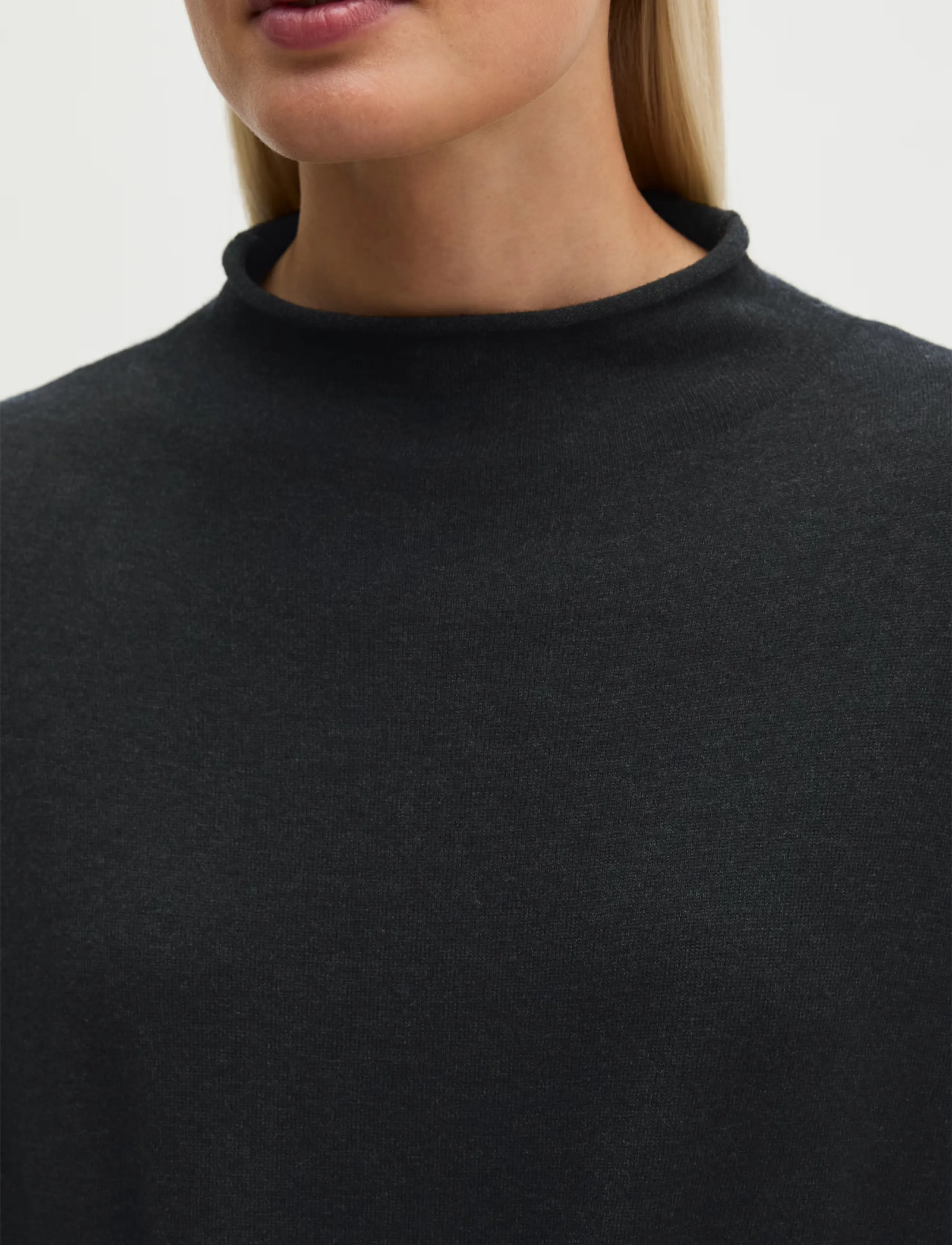Marc O'Polo - Pullovers, LSL, Stand-Up Collar - coal grey melange - 3