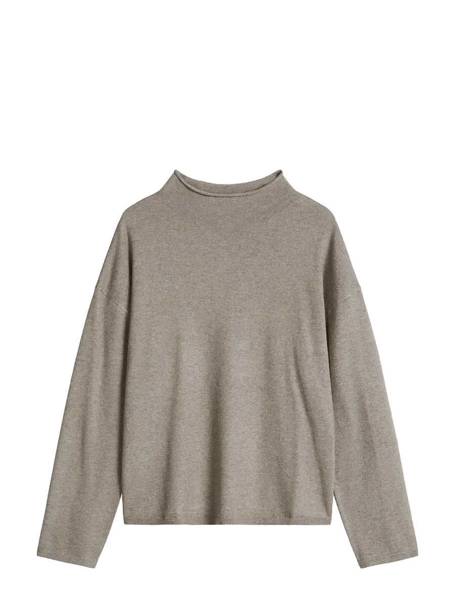 Marc O'Polo - Pullovers, LSL, Stand-Up Collar - stone taupe melange - 1