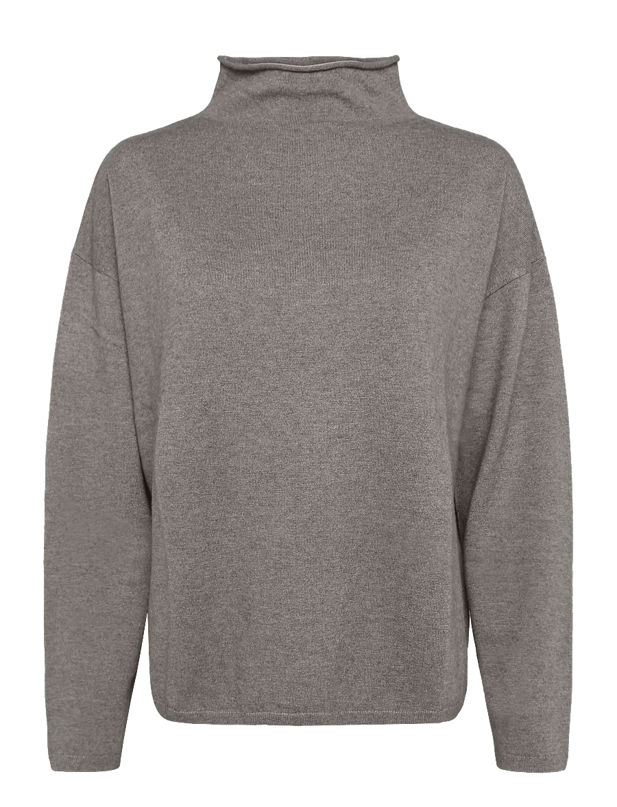 Marc O'Polo - Pullovers, LSL, Stand-Up Collar - striktrøjer - stone taupe melange - 1