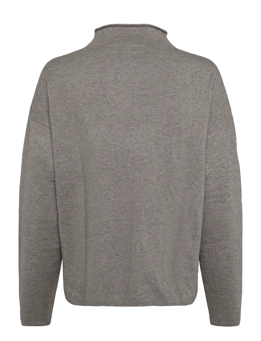 Marc O'Polo - Pullovers, LSL, Stand-Up Collar - striktrøjer - stone taupe melange - 2