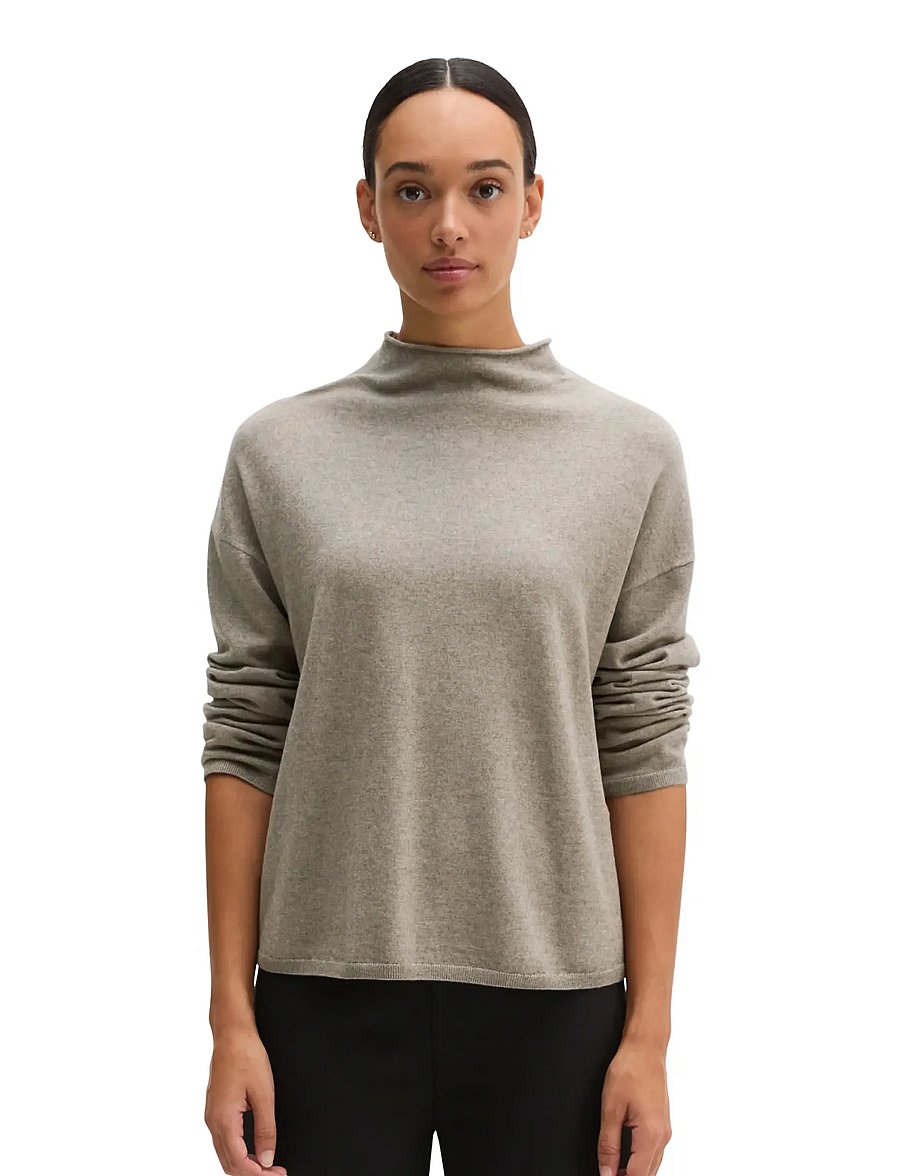 Marc O'Polo - Pullovers, LSL, Stand-Up Collar - stone taupe melange - 0