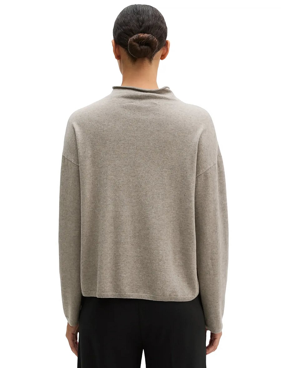 Marc O'Polo - Pullovers, LSL, Stand-Up Collar - stone taupe melange - 2