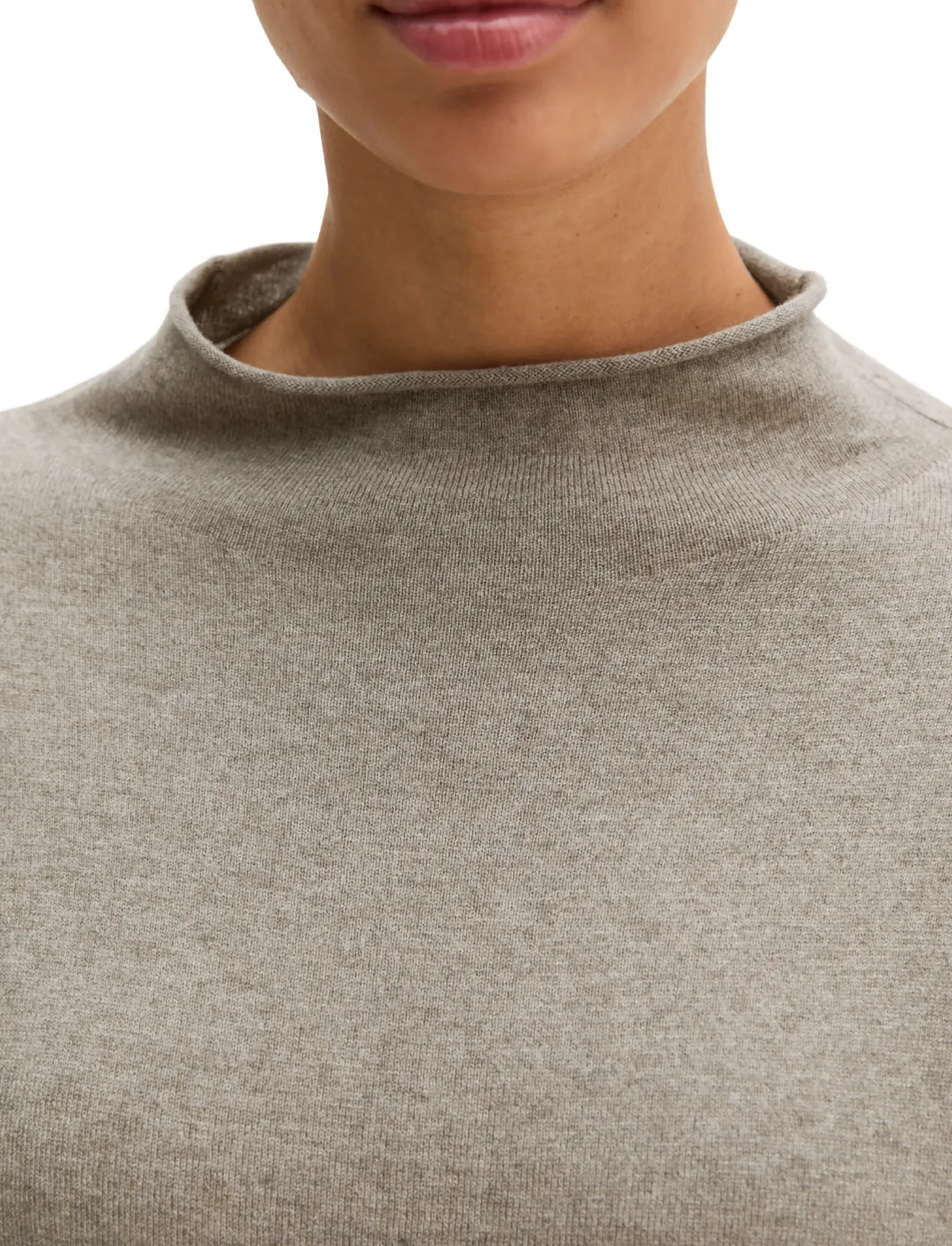 Marc O'Polo - Pullovers, LSL, Stand-Up Collar - stone taupe melange - 3
