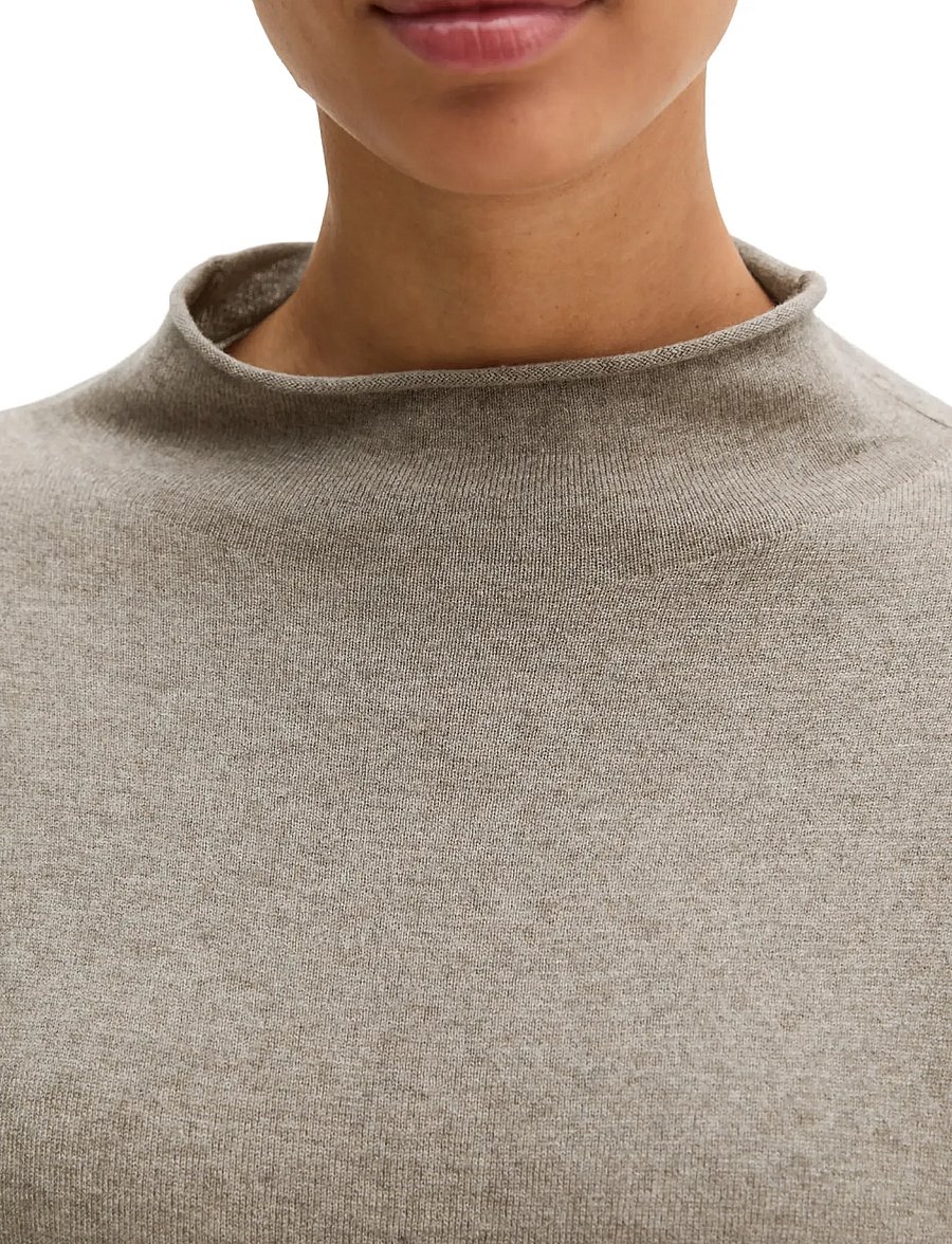 Marc O'Polo - Pullovers, LSL, Stand-Up Collar - stone taupe melange - 3