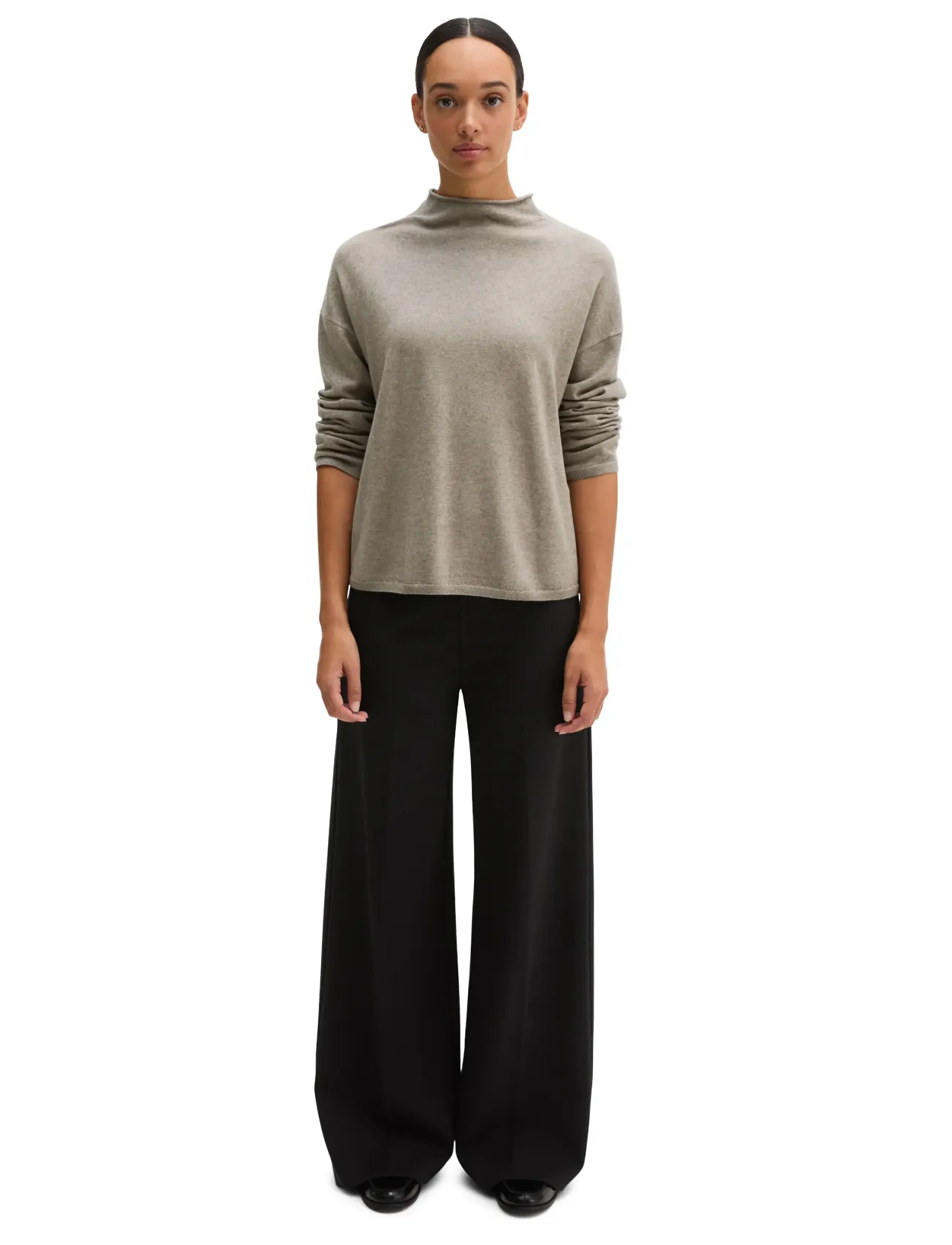 Marc O'Polo - Pullovers, LSL, Stand-Up Collar - stone taupe melange - 4