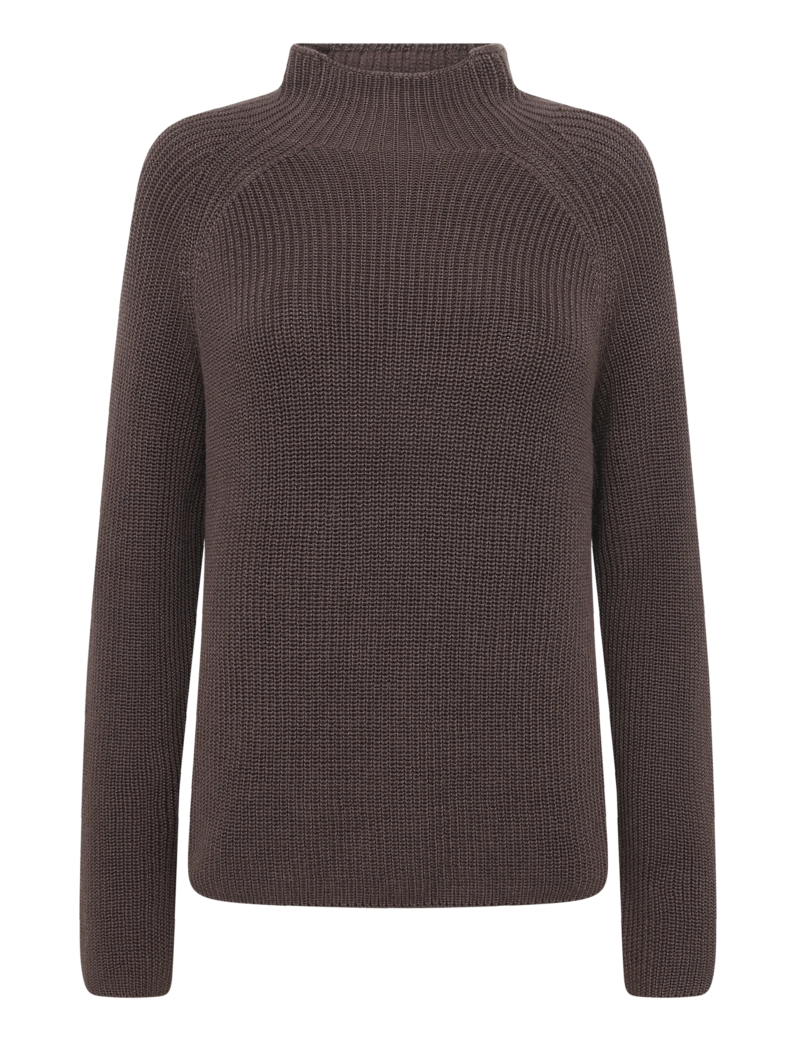 Marc O'Polo Pullovers, LSL, Stand-Up Collar - Strik - BURNT COFFEE / brown