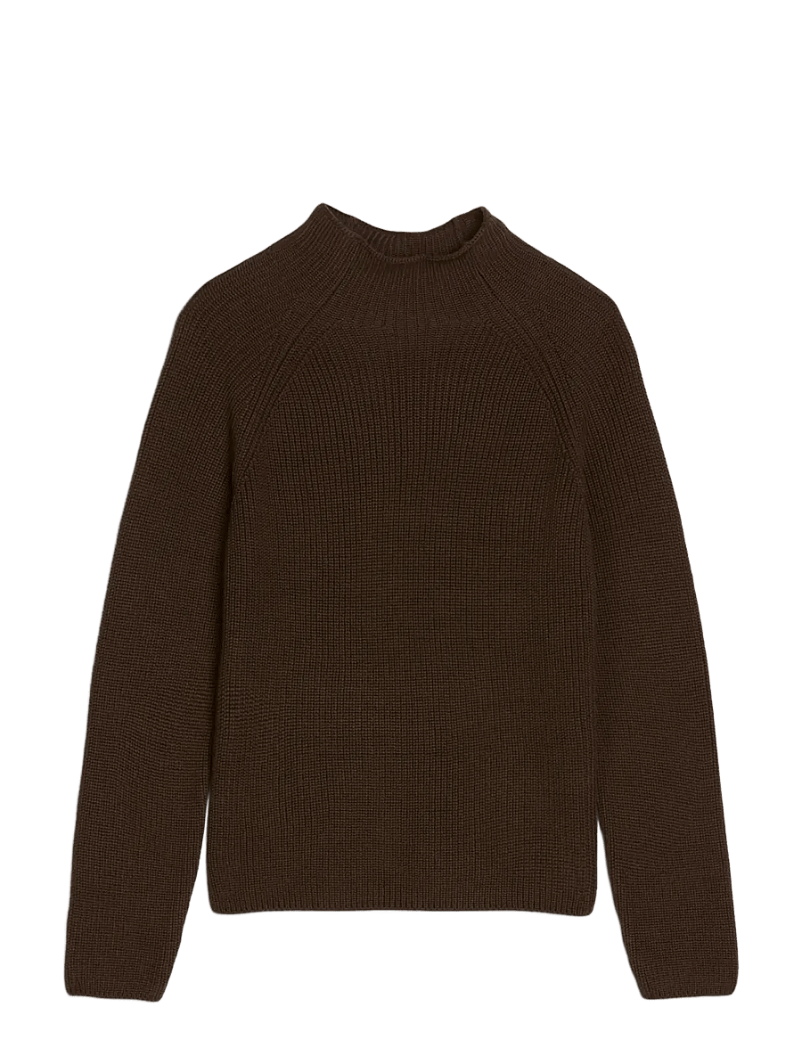 Marc O'Polo - Pullovers, LSL, Stand-Up Collar - striktrøjer - burnt coffee - 1