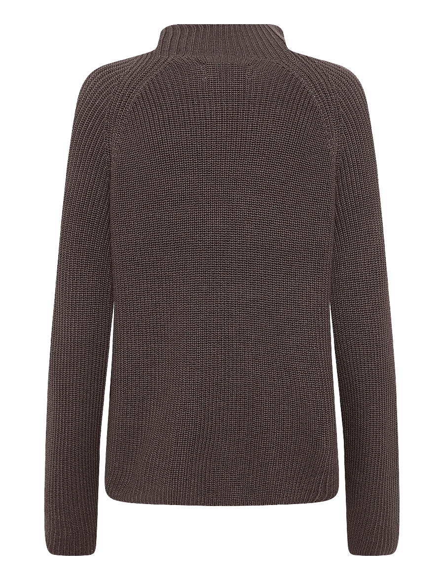 Marc O'Polo - Pullovers, LSL, Stand-Up Collar - stickade tröjor - burnt coffee - 2