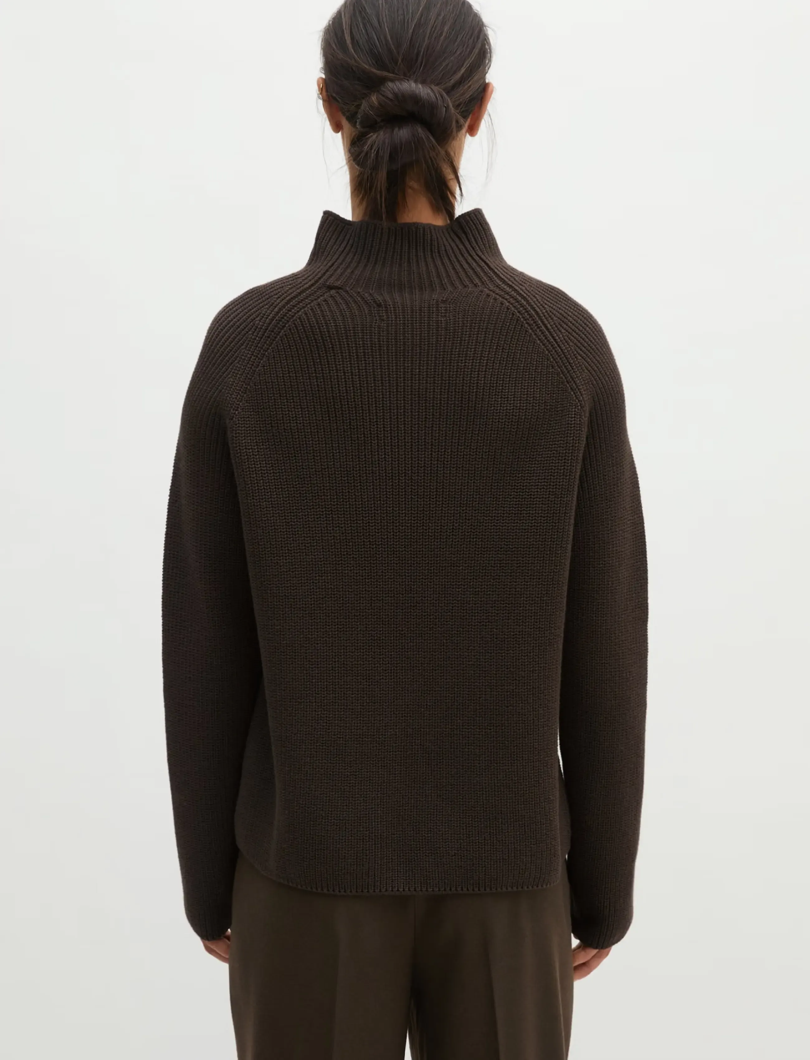 Marc O'Polo - Pullovers, LSL, Stand-Up Collar - striktrøjer - burnt coffee - 2