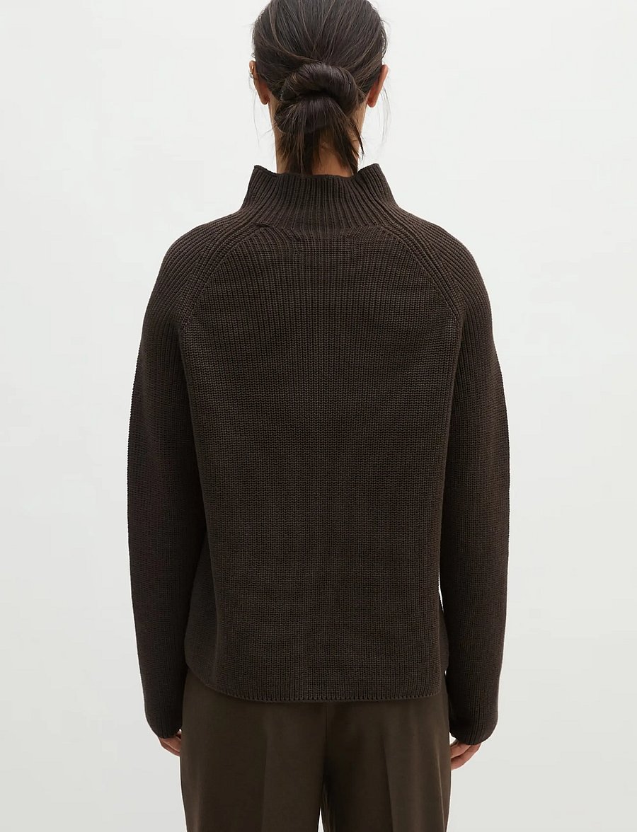 Marc O'Polo - Pullovers, LSL, Stand-Up Collar - striktrøjer - burnt coffee - 2