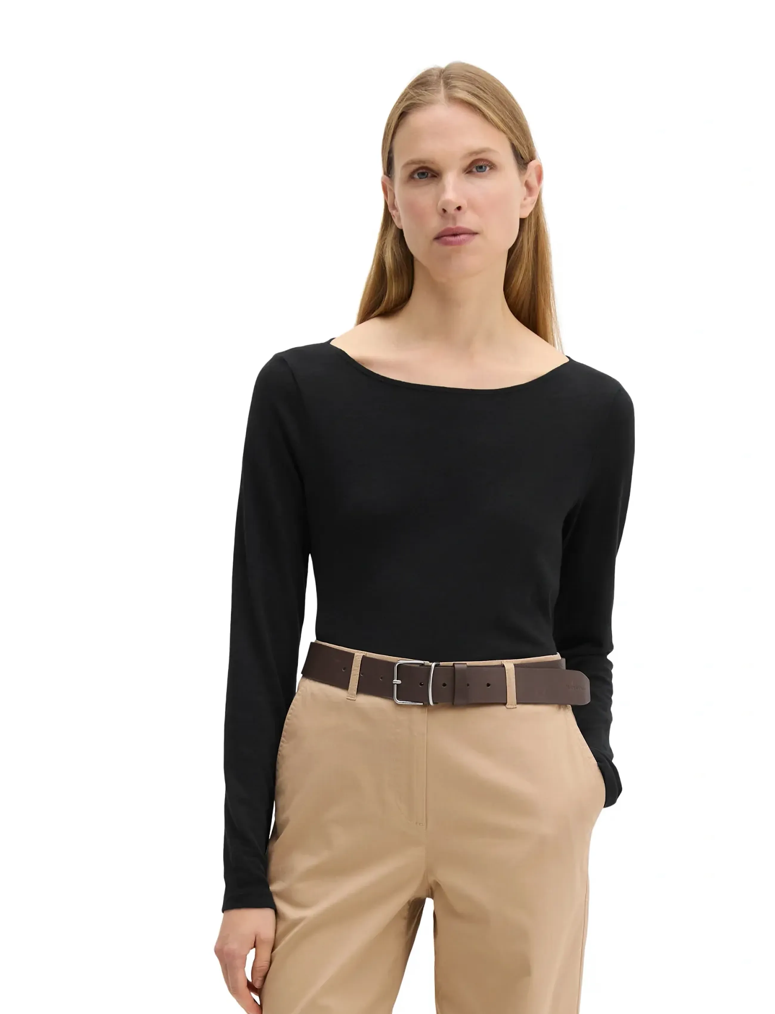 Marc O'Polo T-SHIRTS LONG SLEEVE - Langermede topper - BLACK / black