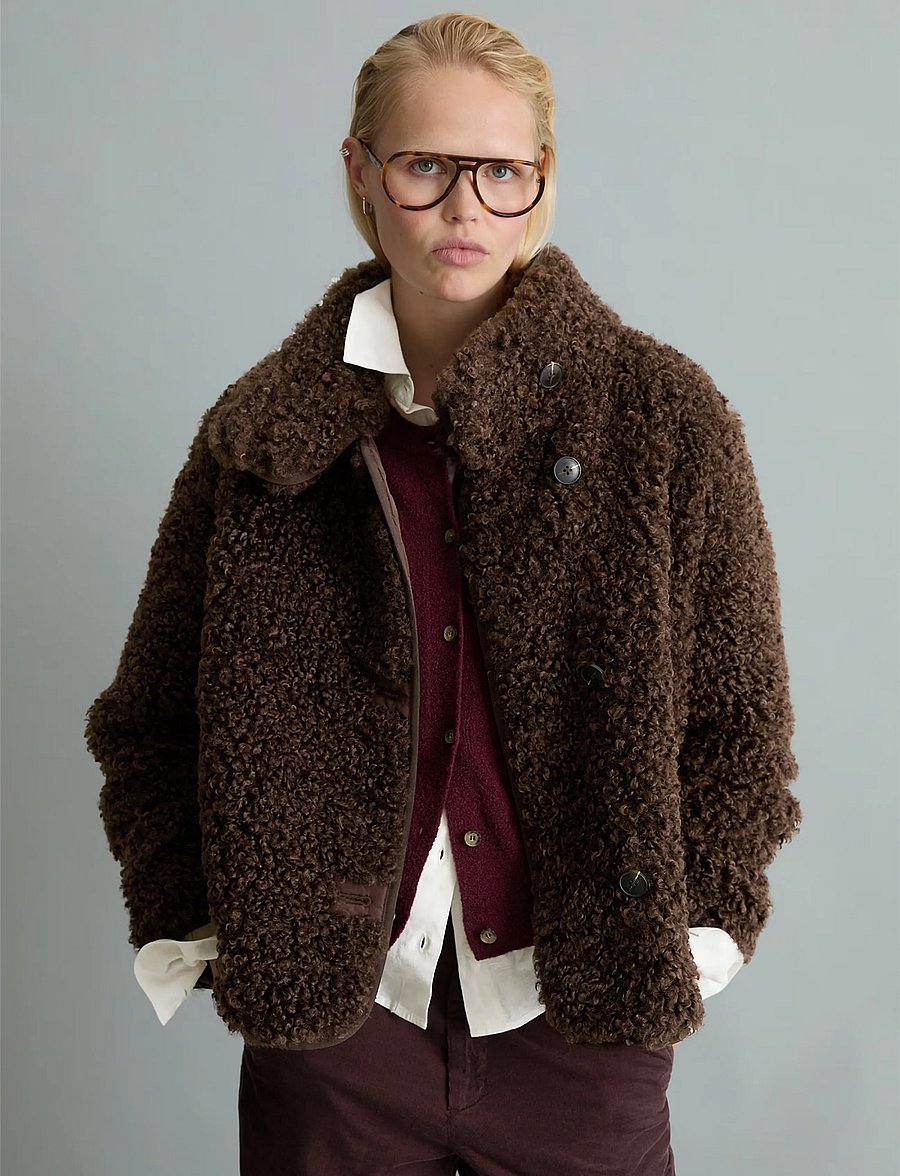 Marc O'Polo - Woven Outdoor Jackets, Teddy Jacket - fuskpäls - espresso brown - 0