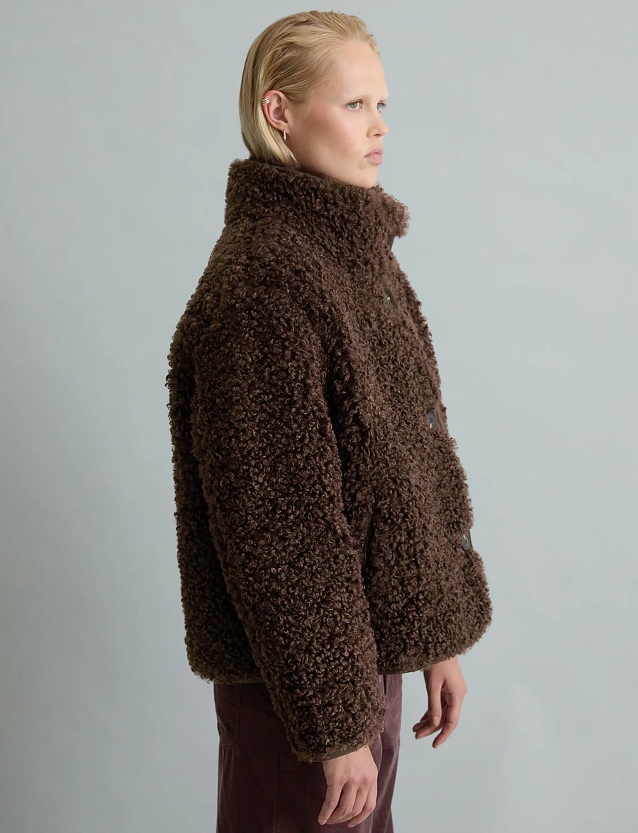 Marc O'Polo - Woven Outdoor Jackets, Teddy Jacket - fuskpäls - espresso brown - 4