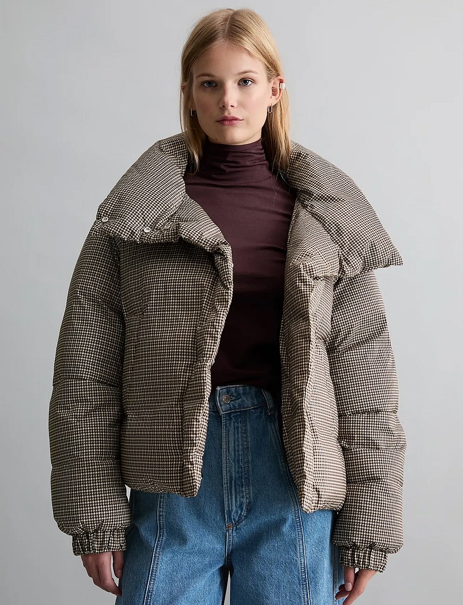 Marc O'Polo - Woven Outdoor Jackets, Check Down - vinterjakker - light brown_multi_01 - 0