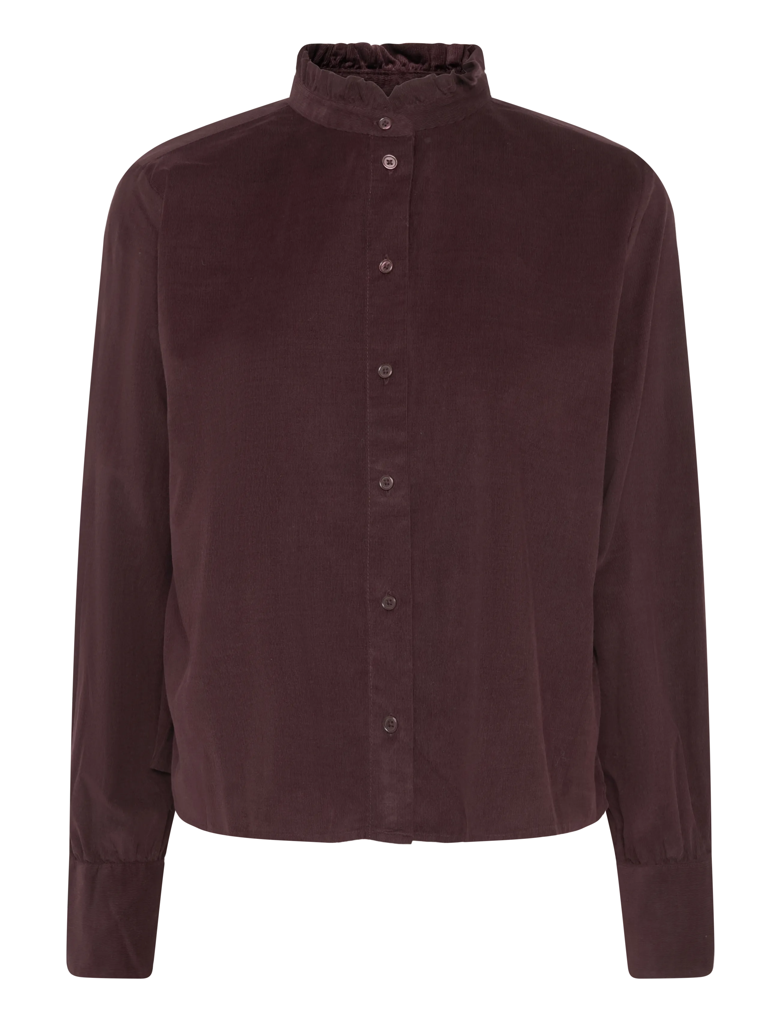 Marc O'Polo Woven Blouse, LSL, solid - Vardagsstil - BLACK CHERRY / burgundy