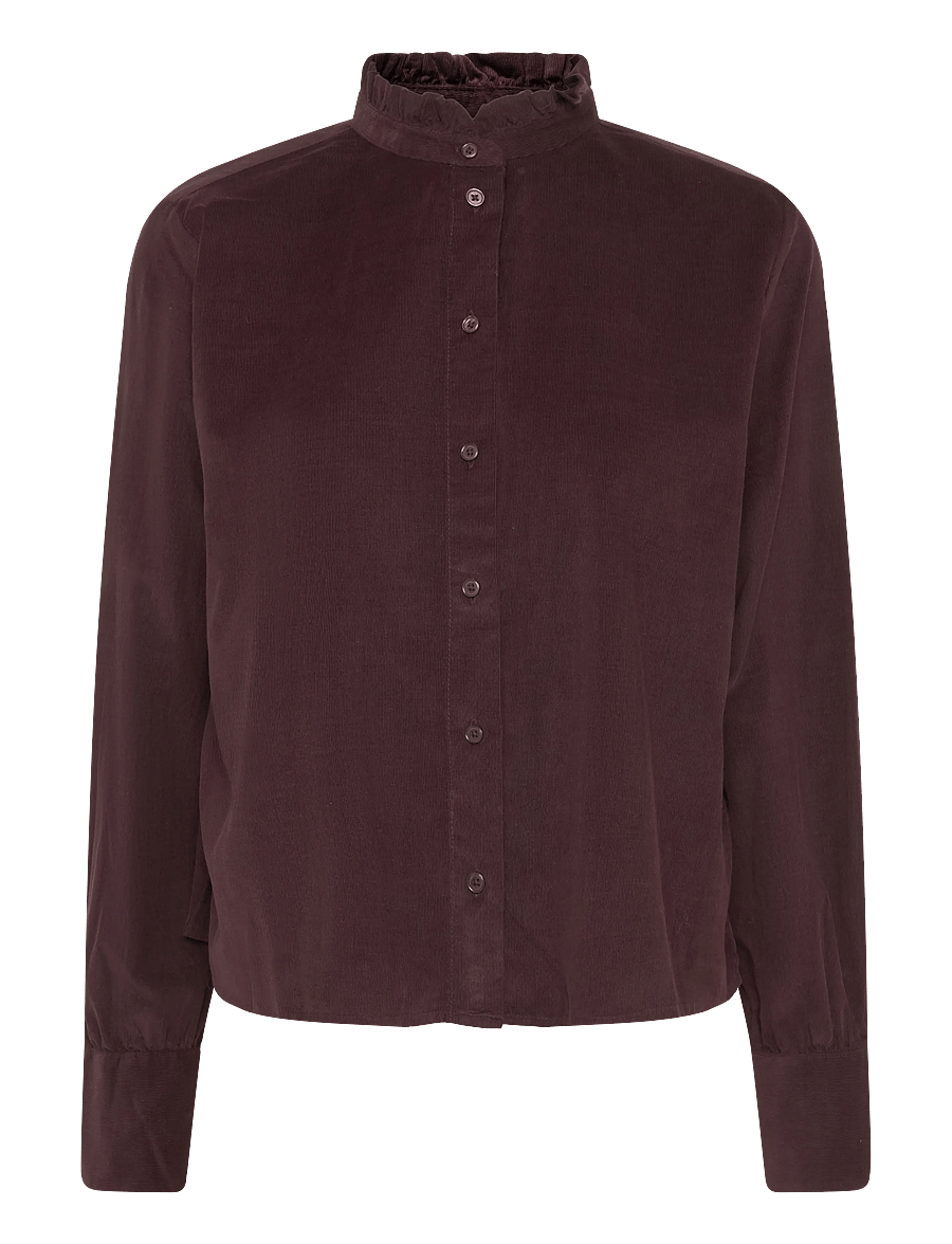 Marc O'Polo - Woven Blouse, LSL, solid - pikkade varrukatega särgid - black cherry - 1