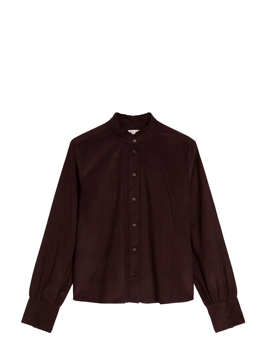 Marc O'Polo - Woven Blouse, LSL, solid - langärmlige hemden - black cherry - 1