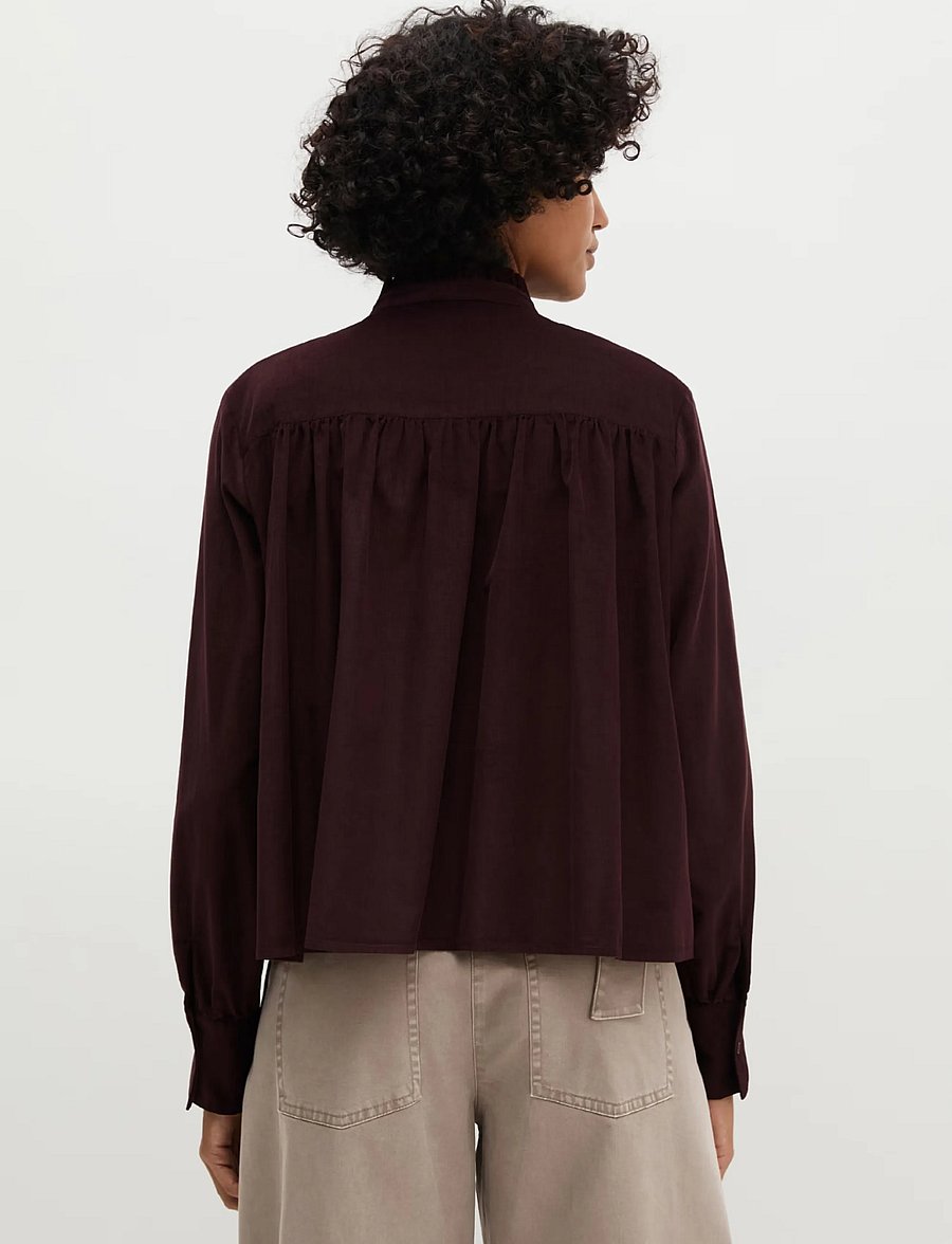 Marc O'Polo - Woven Blouse, LSL, solid - langärmlige hemden - black cherry - 2