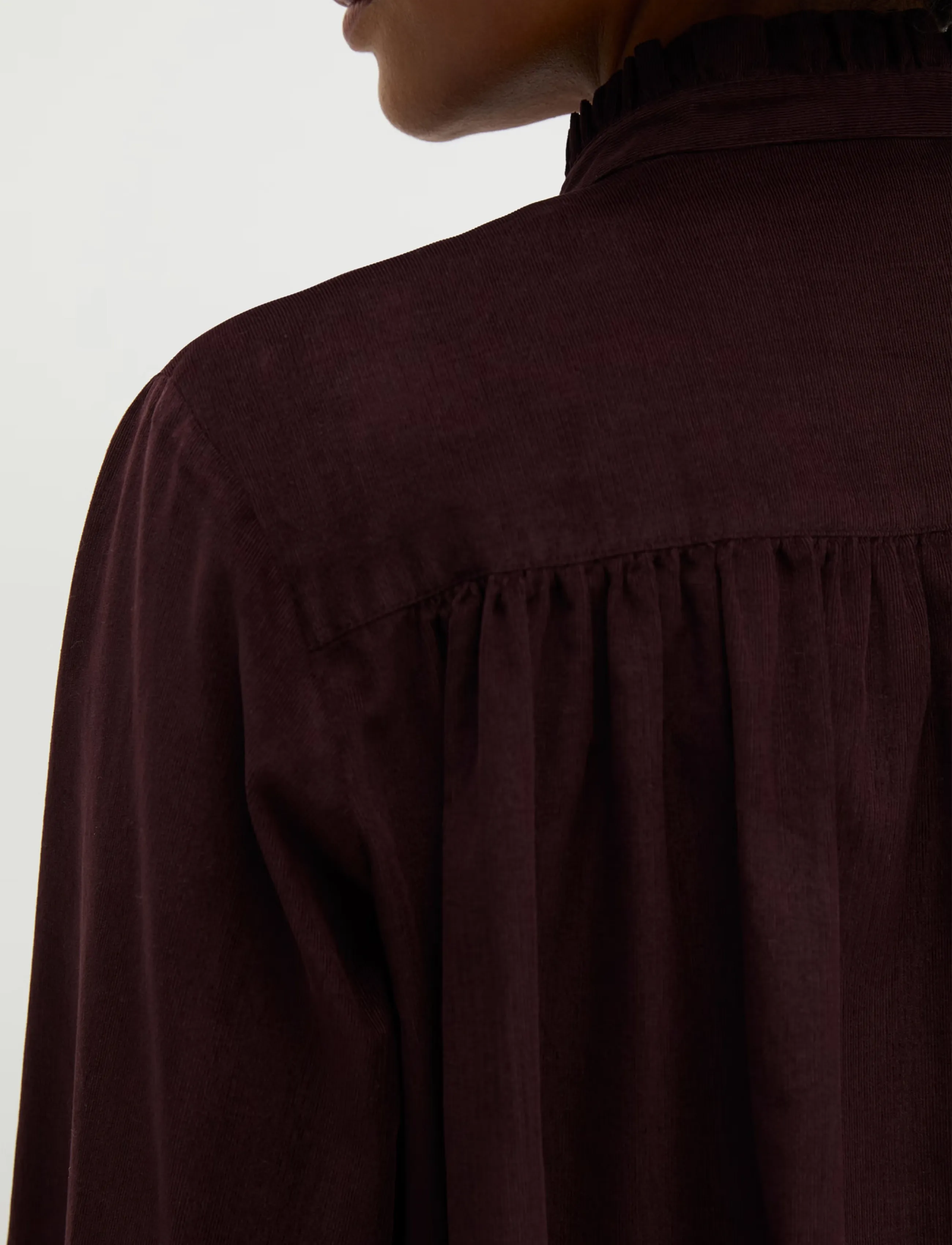 Marc O'Polo - Woven Blouse, LSL, solid - langärmlige hemden - black cherry - 3